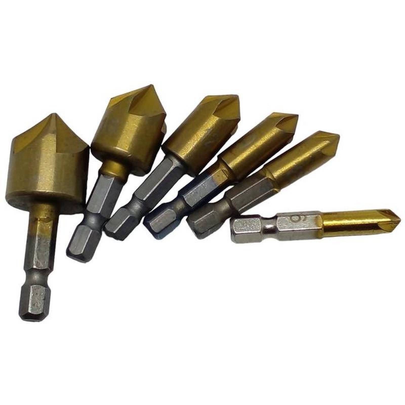 Avellanador para taladro MXDGN-004-1 24pzs 689121619mm Dorado Acero Avellanador DrillGolden