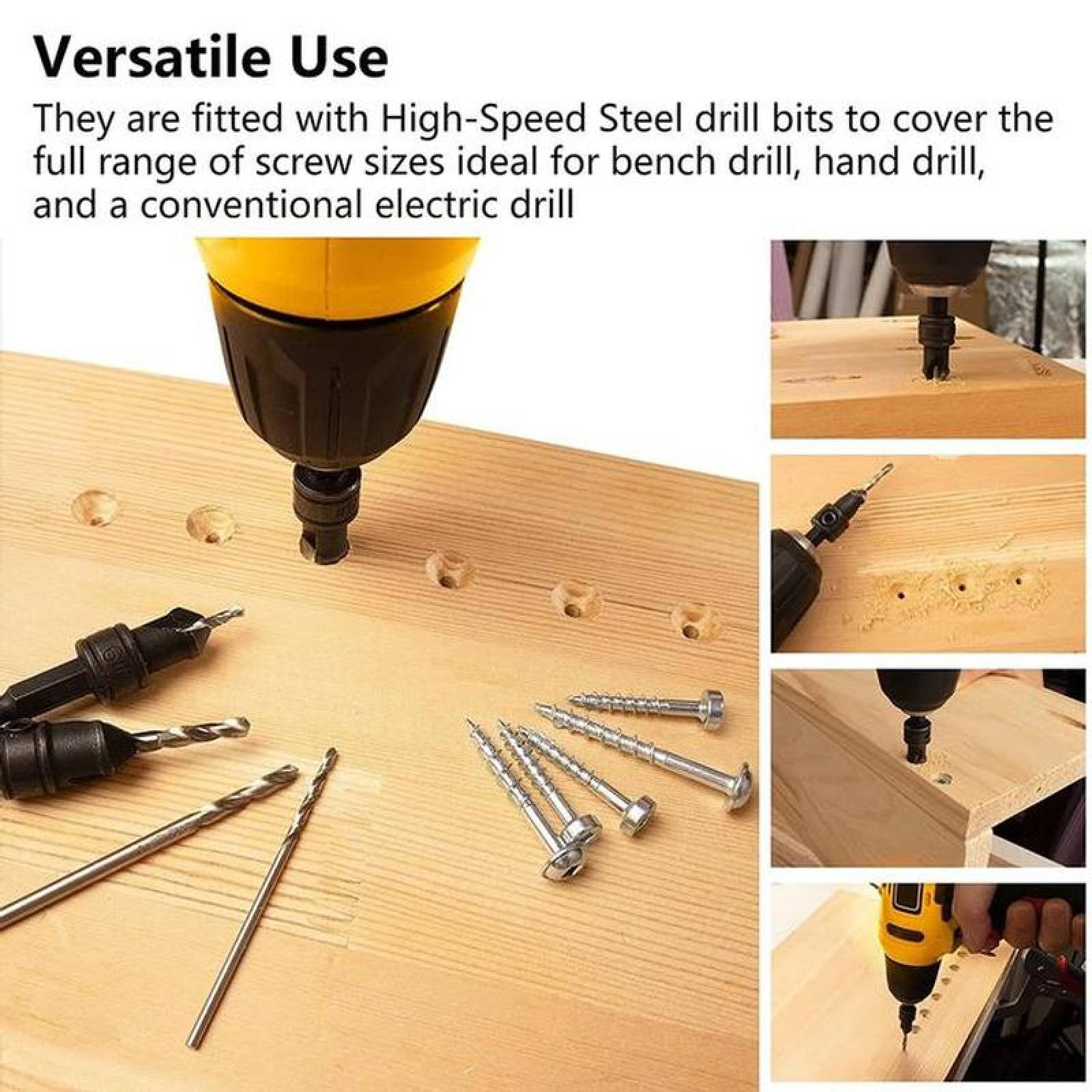 Avellanadores medidas MXRDP-001-1 5pzs 5681012mm Negro Acero Avellanador DrillPro