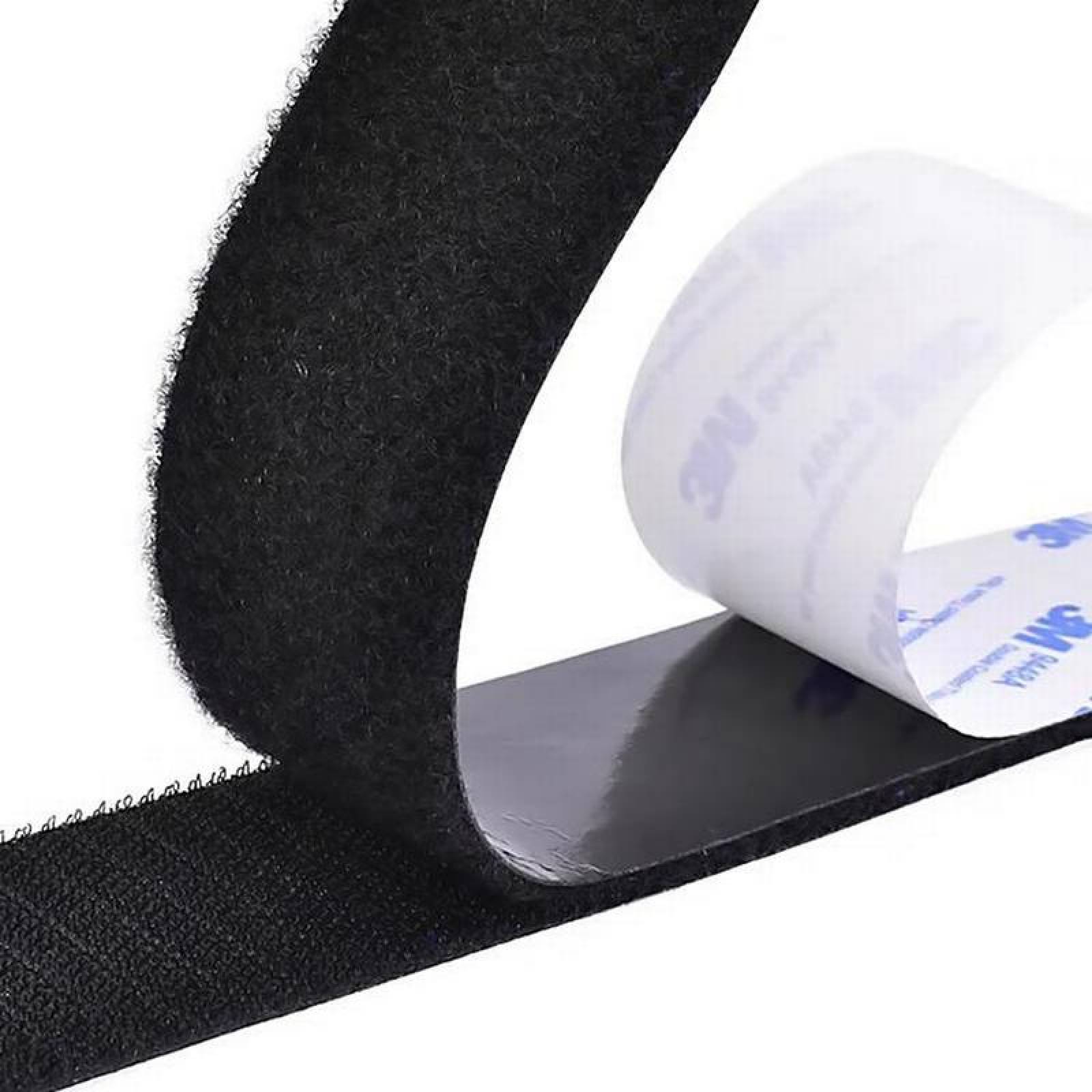 Cinta Gancho y Bucle Fácil de Usar MXVKP-001-2 1 pza 25mm 1m Negro Rollo Velcro Adhesivo Hook Loop, VelkroxPro025B