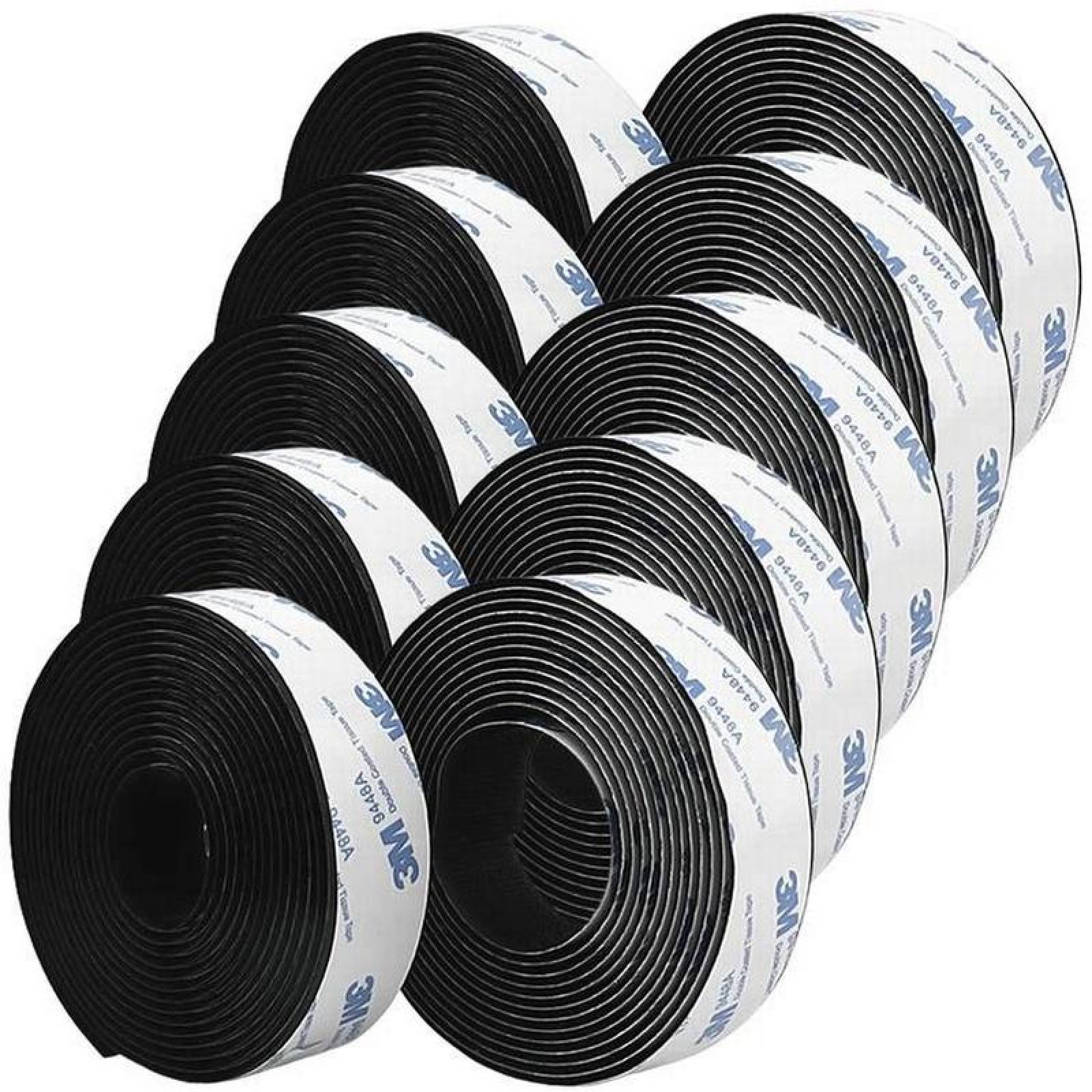 Contactel de Facil Uso MXVKP-005-3 5 pzas 25mm 1m Negro Rollo Velcro Adhesivo Hook Loop, VelkroxPro025B