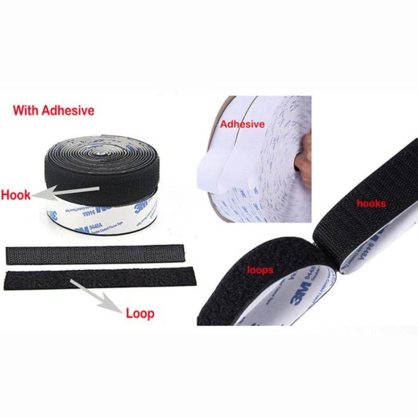 Cinta de Fijación Uso Sencillo MXVKP-006-3 1 pza 25mm 1m Blanco Cinta Velcro Hook Loop Rollo, VelkroxPro