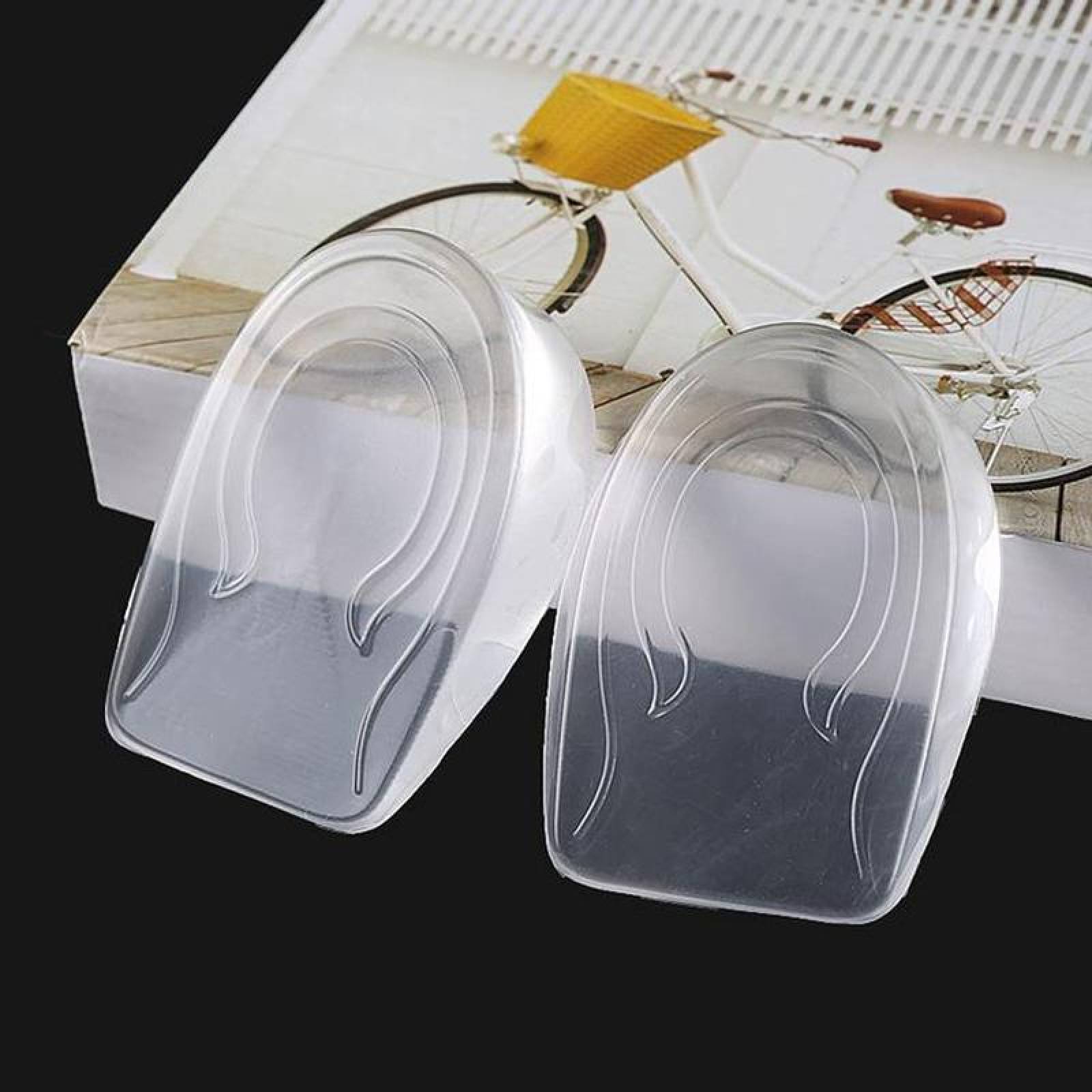 Taloneras Gel de Silicona MXKYE-001-8 1 Par Alto 3cm 9x6cm Gel Transparente, GelSky