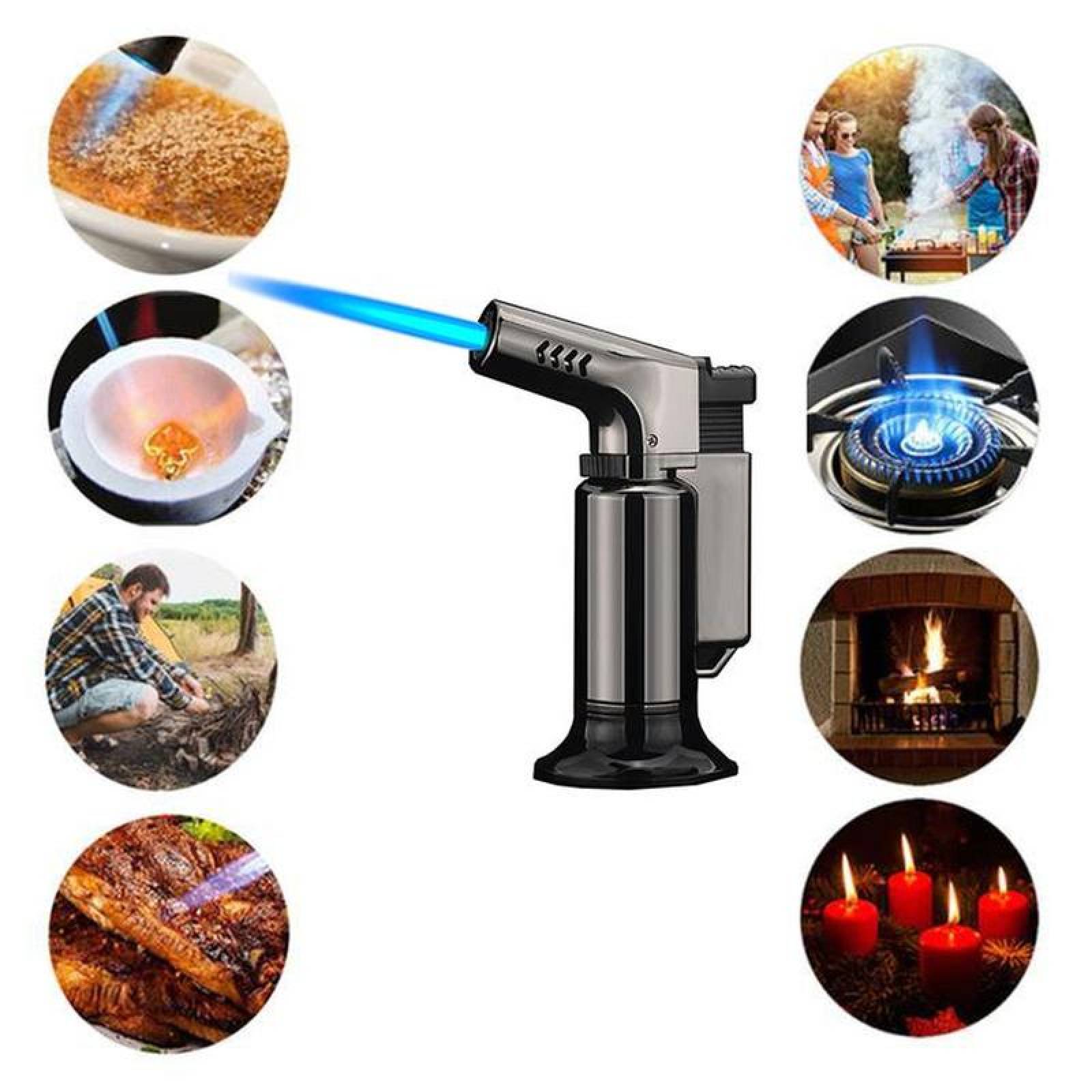 Mechero Encendedor para Velas MXCHU-005-4 5 pzs Gris Oxford Recargable Metal Gas Butano, TorchUltra