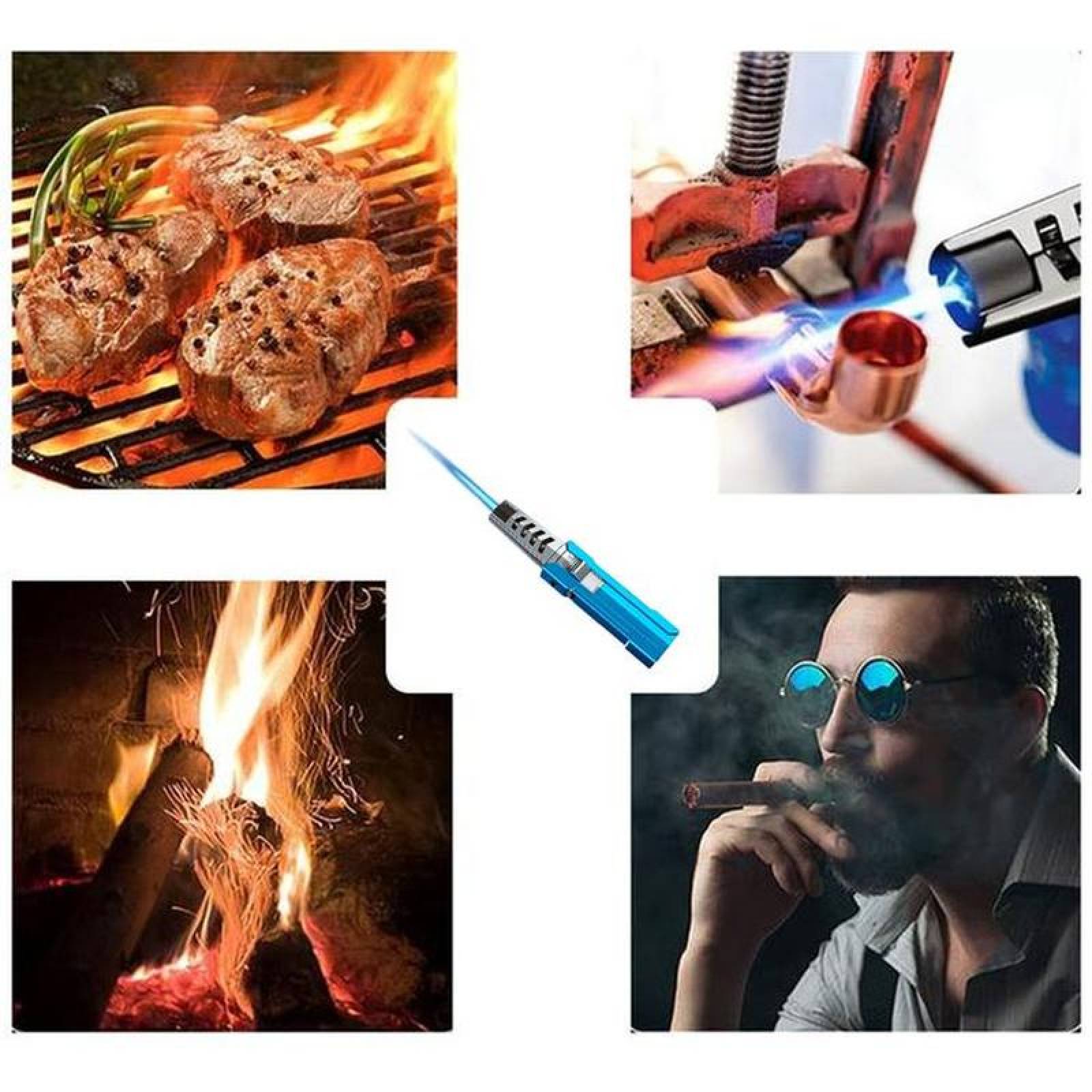 Encendedor Compacto Rellenable MXGRD-005-6 5 Pzas AzulPlata Recargable Metal Gas Butano, LighterProBlue