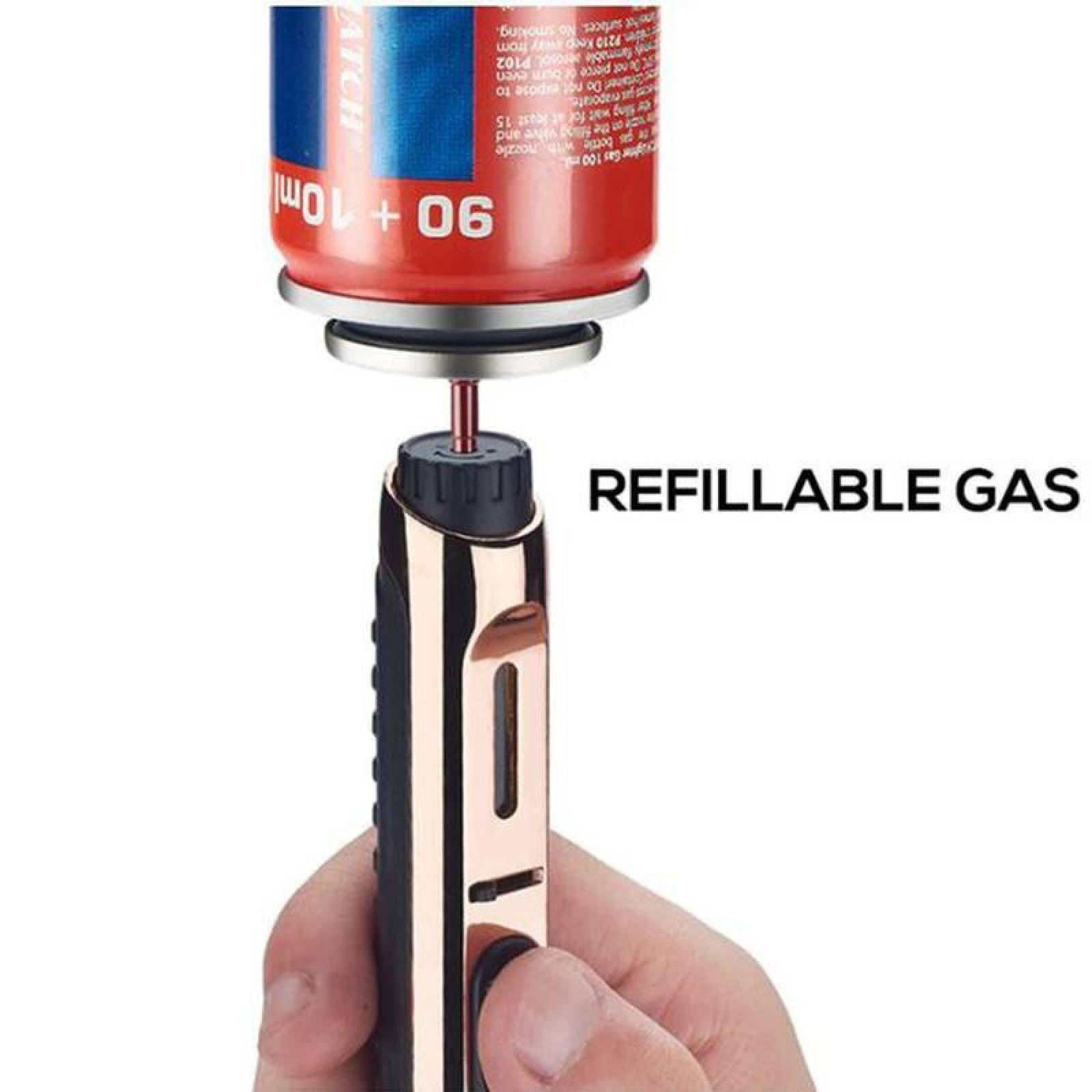 Encendedor de Gas Butano Recargable MXHEH-001-1 1 Pza Plata Recargable Metal Gas Butano, ChefTorch