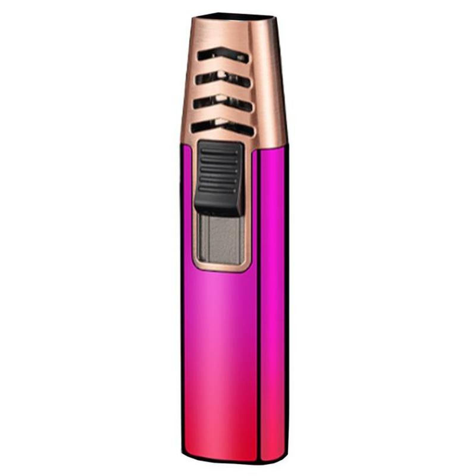 Soplete Portatil MXHIK-002-2 2 Pzas RosaRojo Recargable Metal Gas Butano, ColorTorchPink