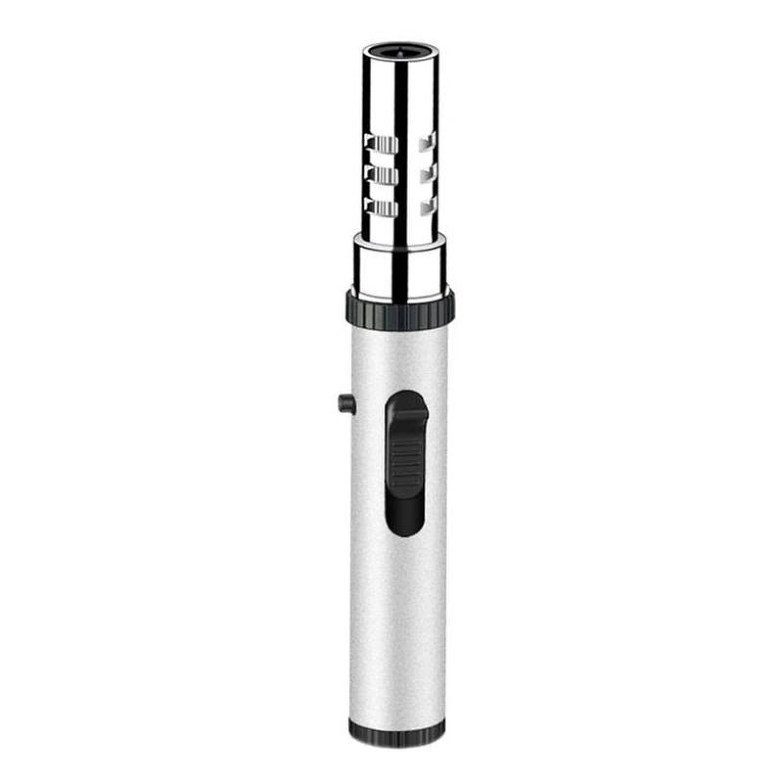 Encendedor Tipo Antorcha MXJCF-001-3 1 Pza Plata Recargable Metal Gas Butano, UltraTorchSilver