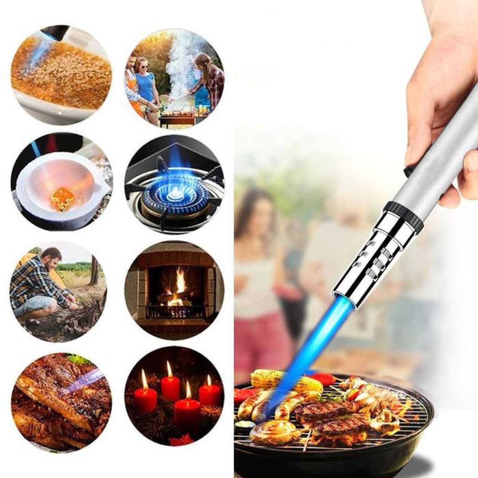 Antorcha de Gas Butano MXJCF-003-4 3 Pzas Plata Recargable Metal Gas Butano, UltraTorchSilver