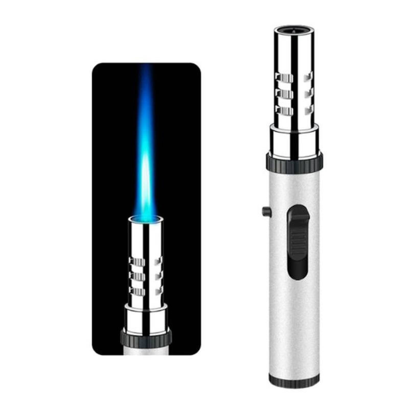 Antorcha Portátil de Gas Butano MXJCF-003-6 3 Pzas Plata Recargable Metal Gas Butano, UltraTorchSilver