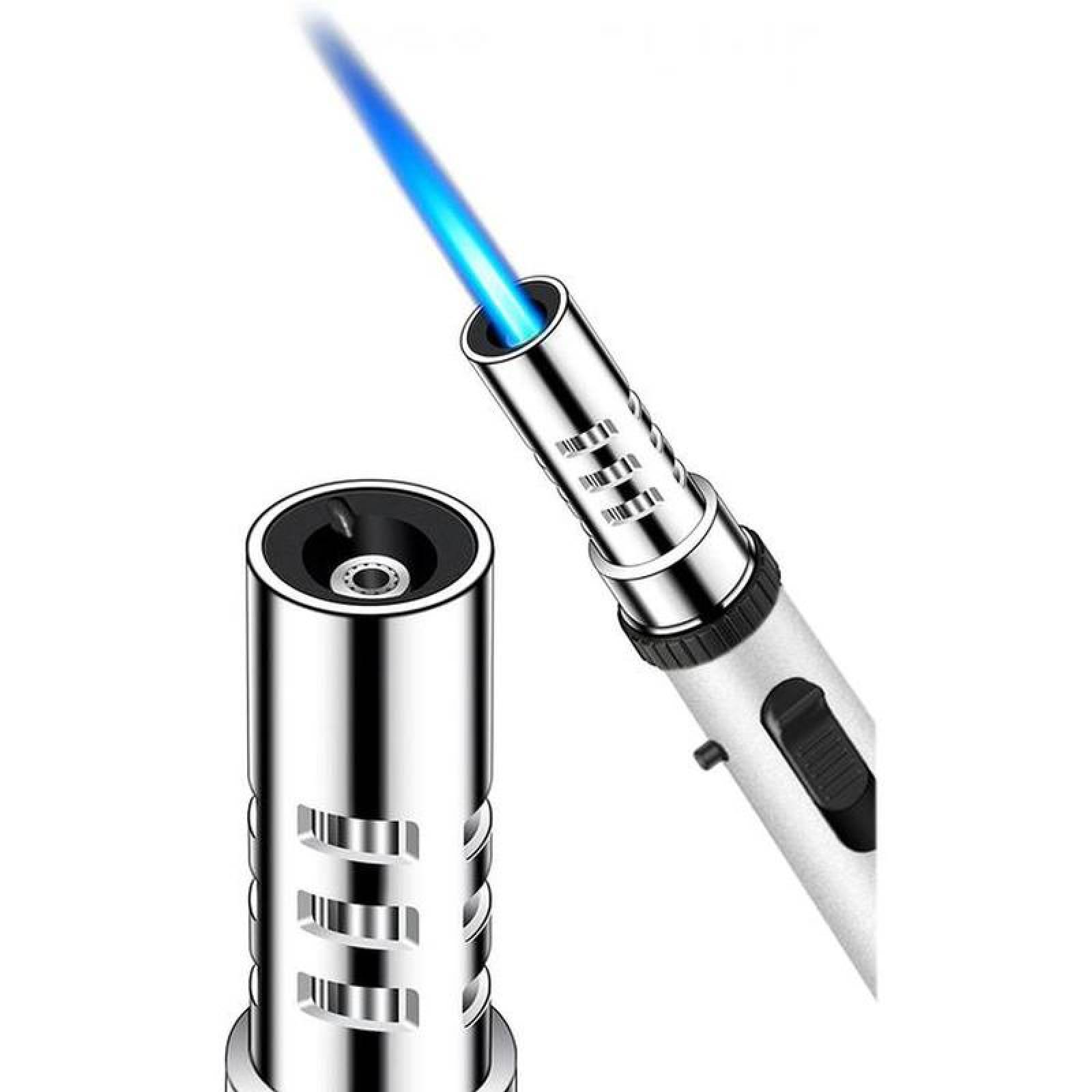 Antorcha Portátil de Gas Butano MXJCF-003-6 3 Pzas Plata Recargable Metal Gas Butano, UltraTorchSilver