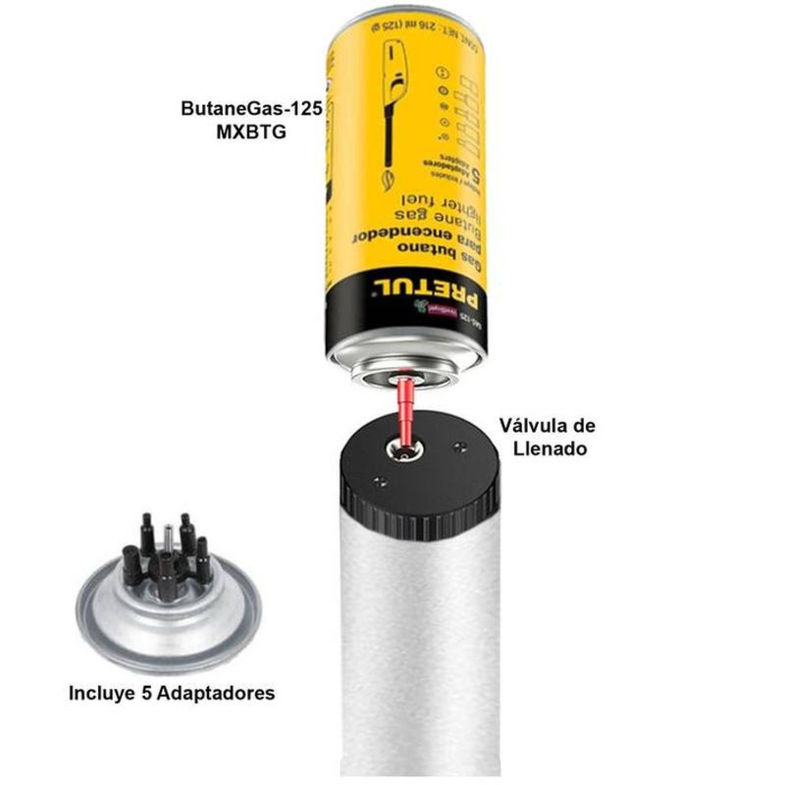 Antorcha Portátil de Gas Butano MXJCF-003-6 3 Pzas Plata Recargable Metal Gas Butano, UltraTorchSilver