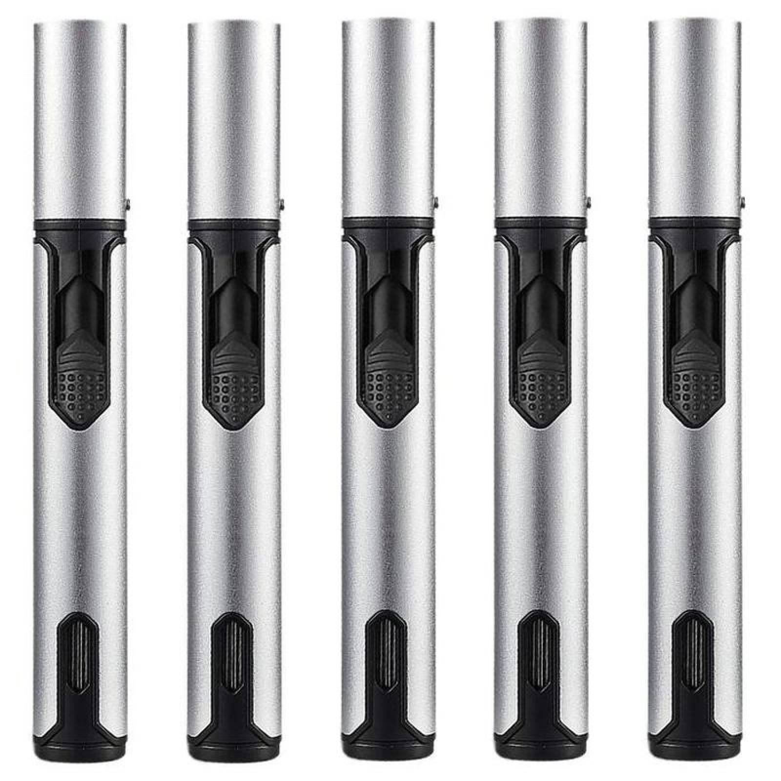 Encendedores de Cocina MXKHS-005-1 5 Pzas Plata Recargable Metal Gas Butano, StickTorchSilver