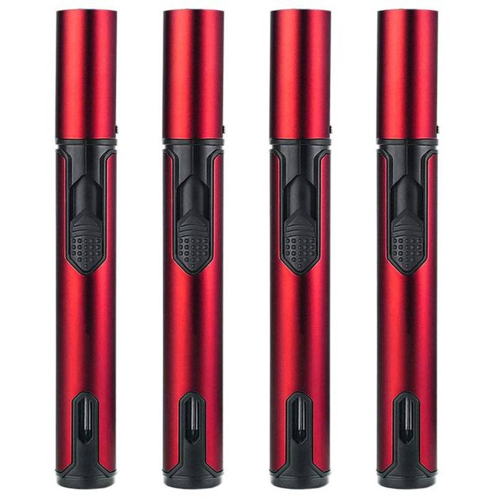 Soplete de Gas Butano MXKRH-004-6 4 Pzas Rojo Recargable Metal Gas Butano, StickTorchRed