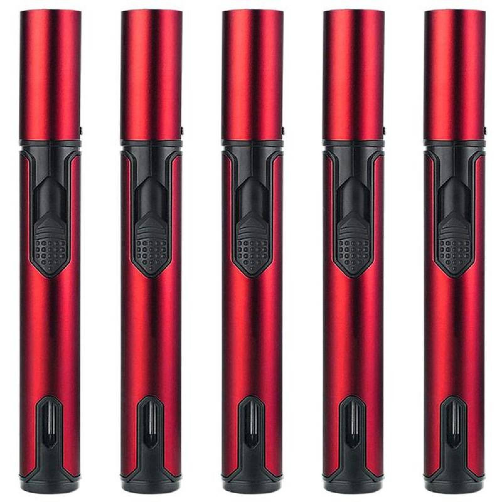 Encendedor Modernos MXKRH-005-2 5 Pzas Rojo Recargable Metal Gas Butano, StickTorchRed