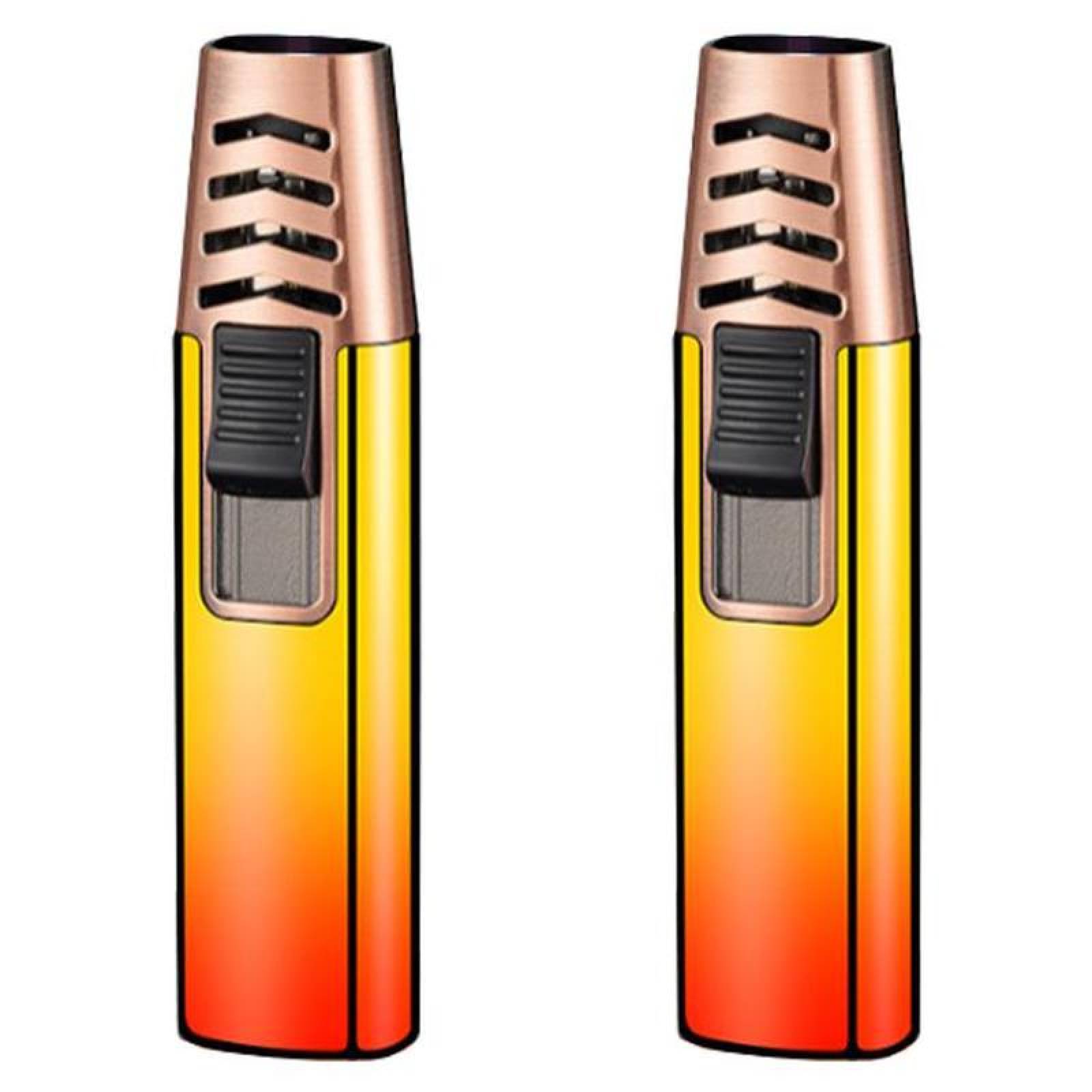 Mechero de Gas Butano Ligero MXNGE-002-6 2 Pzas Azul NaranjaAmarillo Metal Gas Butano, ColorTorchOrange