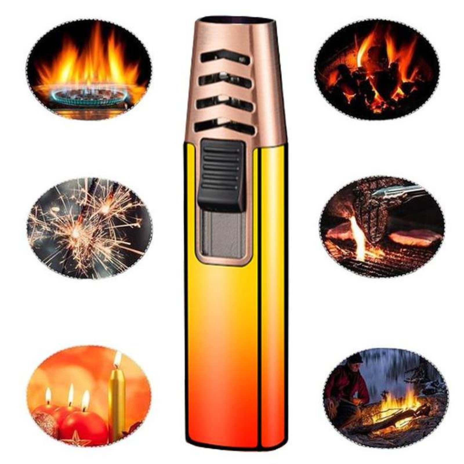 Encendedor Tipo Antorcha MXNGE-005-4 5 Pzas Azul NaranjaAmarillo Metal Gas Butano, ColorTorchOrange