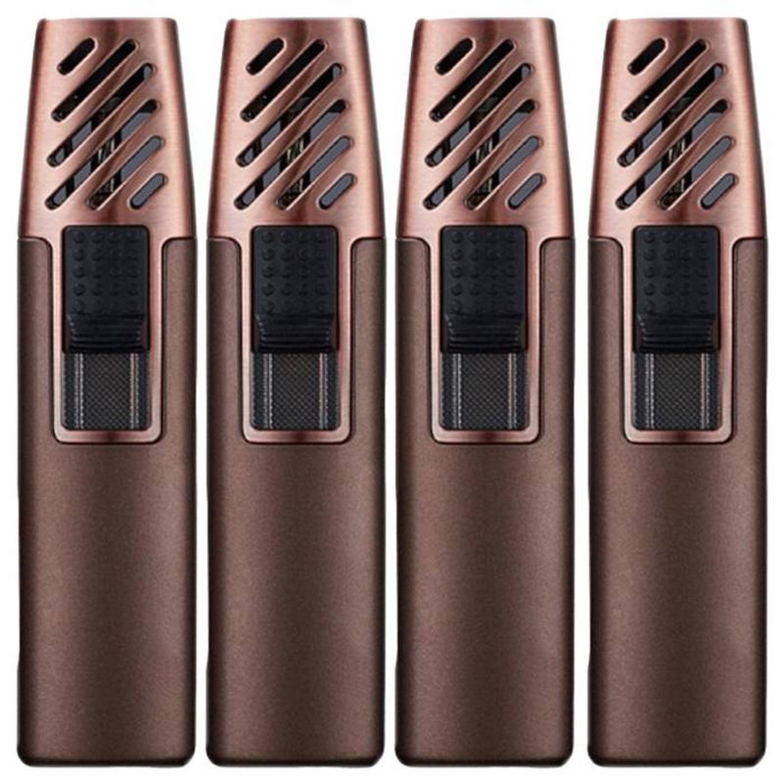 Mechero de Gas Butano Ligero MXOWY-004-5 4 Pzas Café Recargable Metal Gas Butano, TorchyBrown