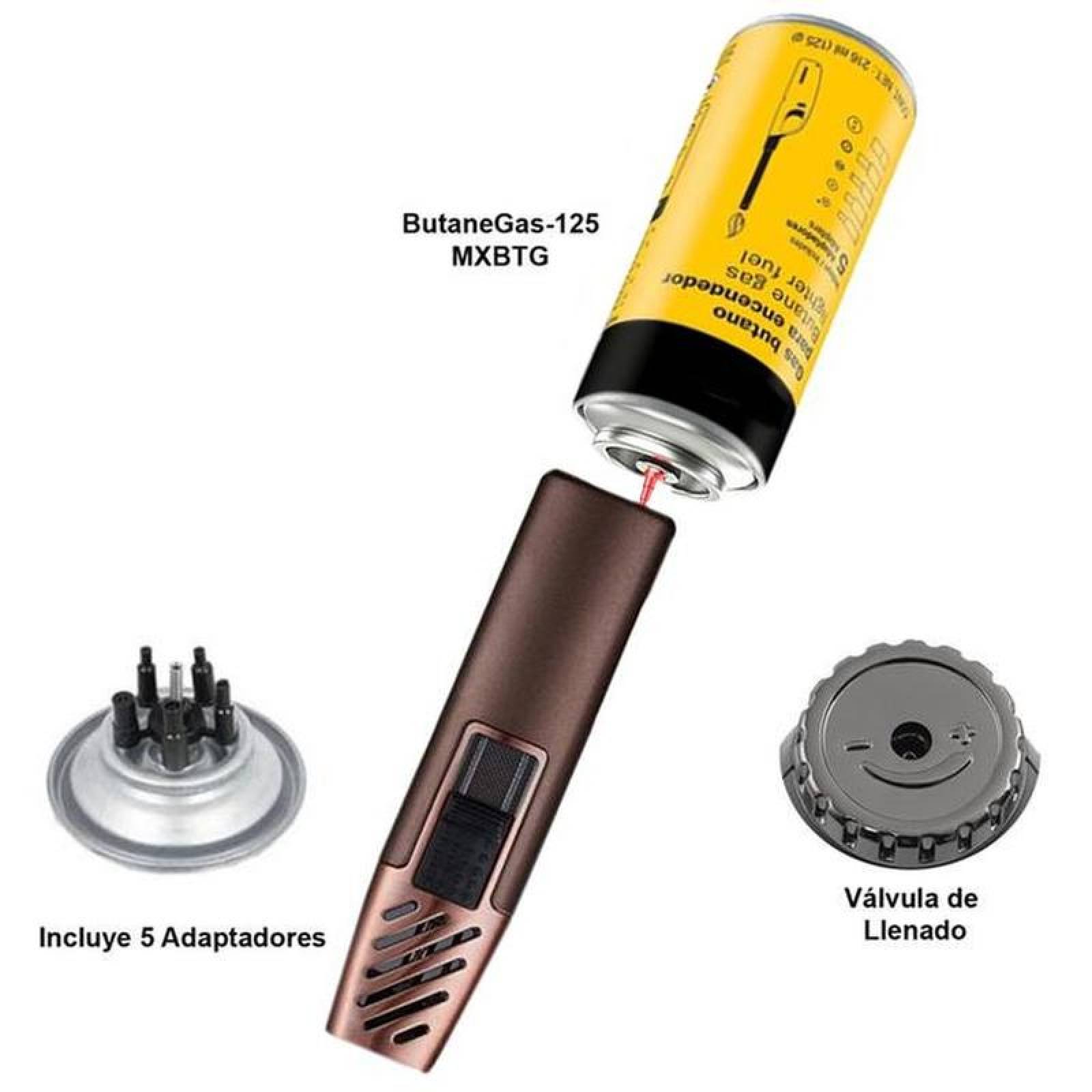 Mechero de Gas Butano Ligero MXOWY-004-5 4 Pzas Café Recargable Metal Gas Butano, TorchyBrown