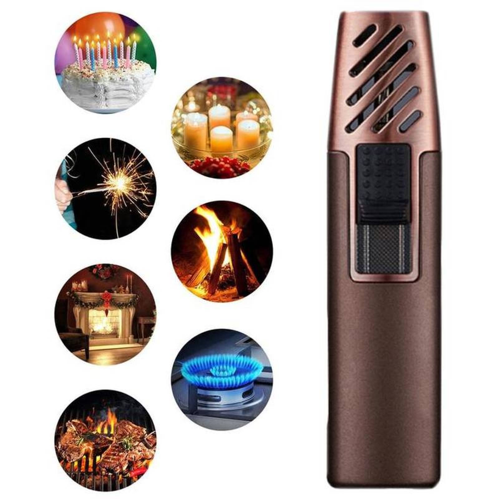 Mechero de Gas Butano Ligero MXOWY-004-5 4 Pzas Café Recargable Metal Gas Butano, TorchyBrown