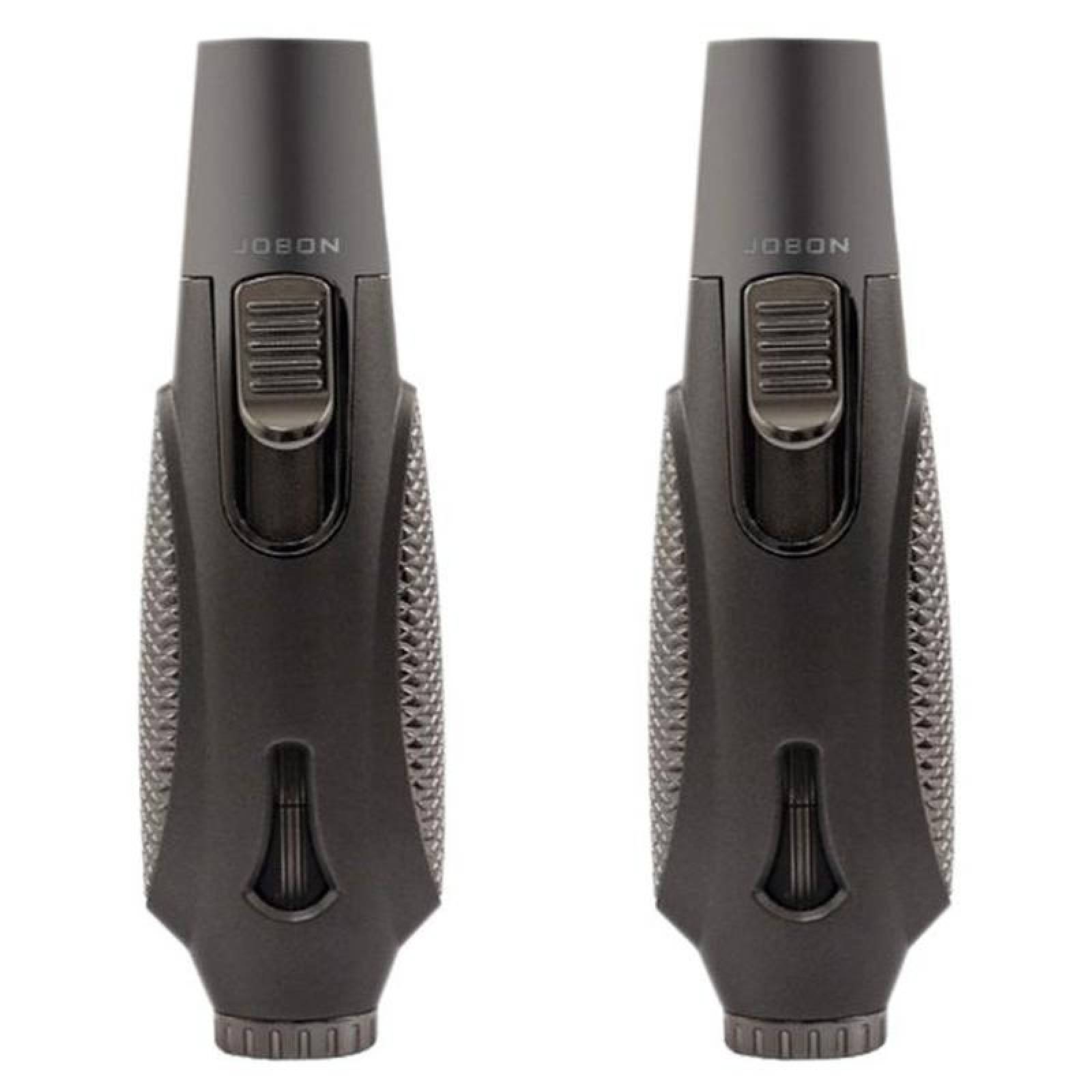 Encendedores Modernos MXUBK-002-3 2 Pzas Negro Recargable Metal Gas Butano, TorchPlusBlack