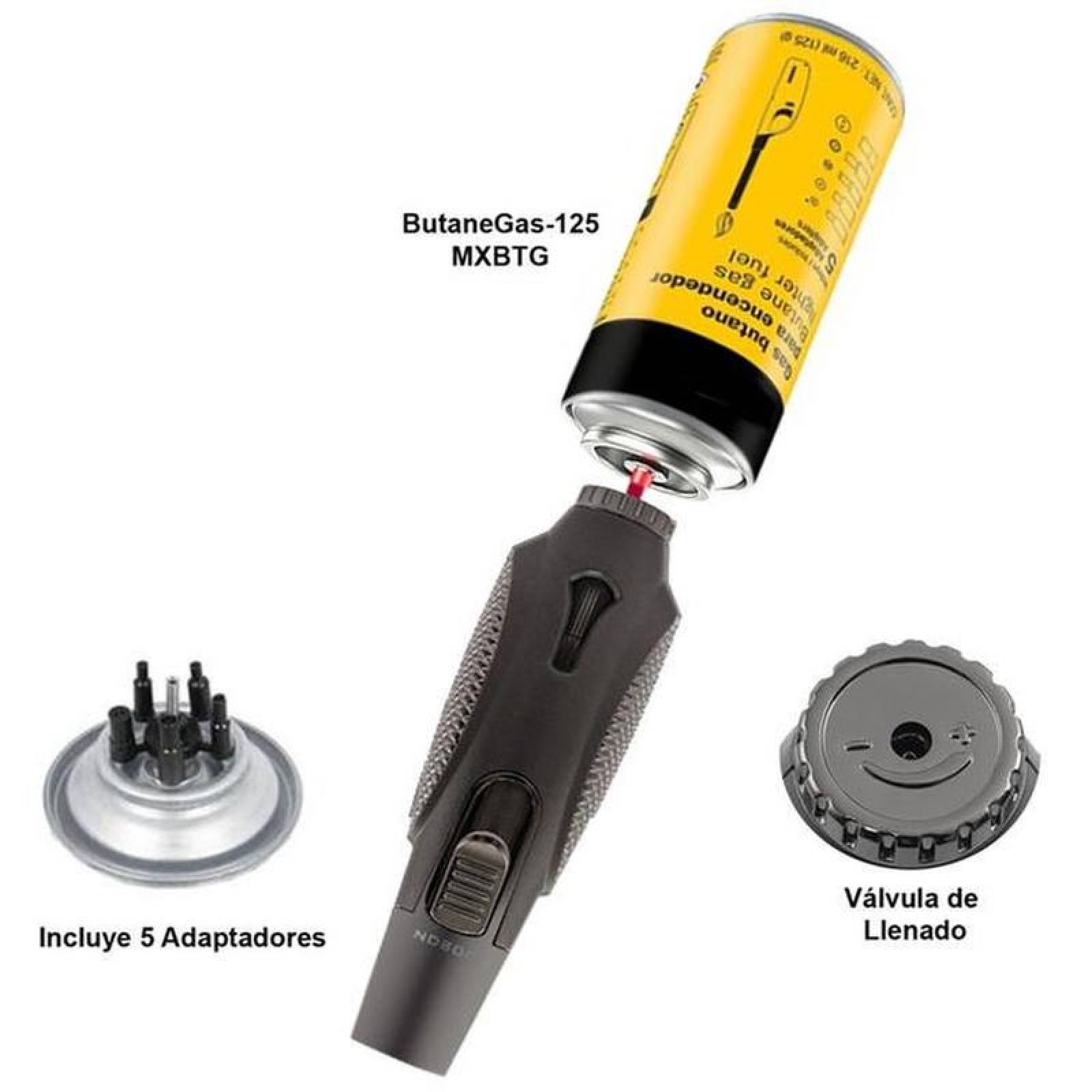 Encendedores Modernos MXUBK-002-3 2 Pzas Negro Recargable Metal Gas Butano, TorchPlusBlack