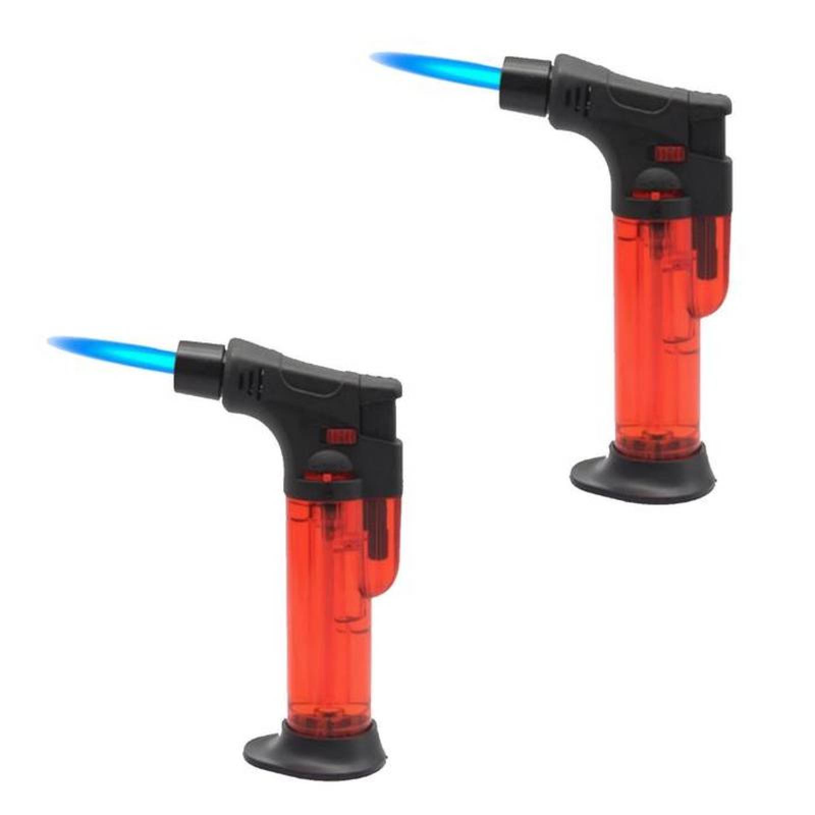 Encendedor de Gas Butano de cocina MXUHT-007 2 Pzas Rojo Recargable Plástico Gas Butano, TorchPro