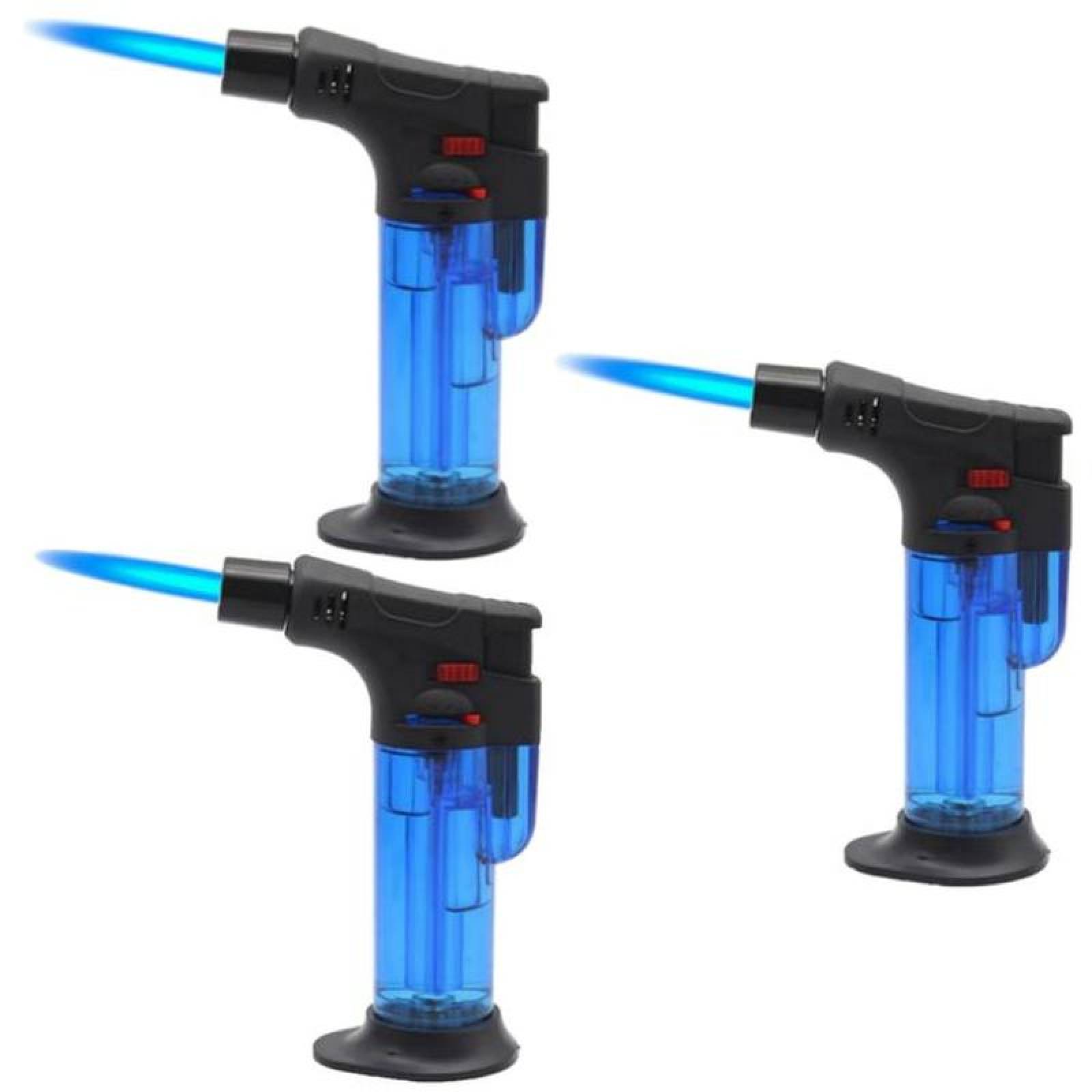 Mini Soplete de Gas Butano Estufa MXUHT-018 3 Pzas Azul Recargable Plástico Gas Butano, TorchPro