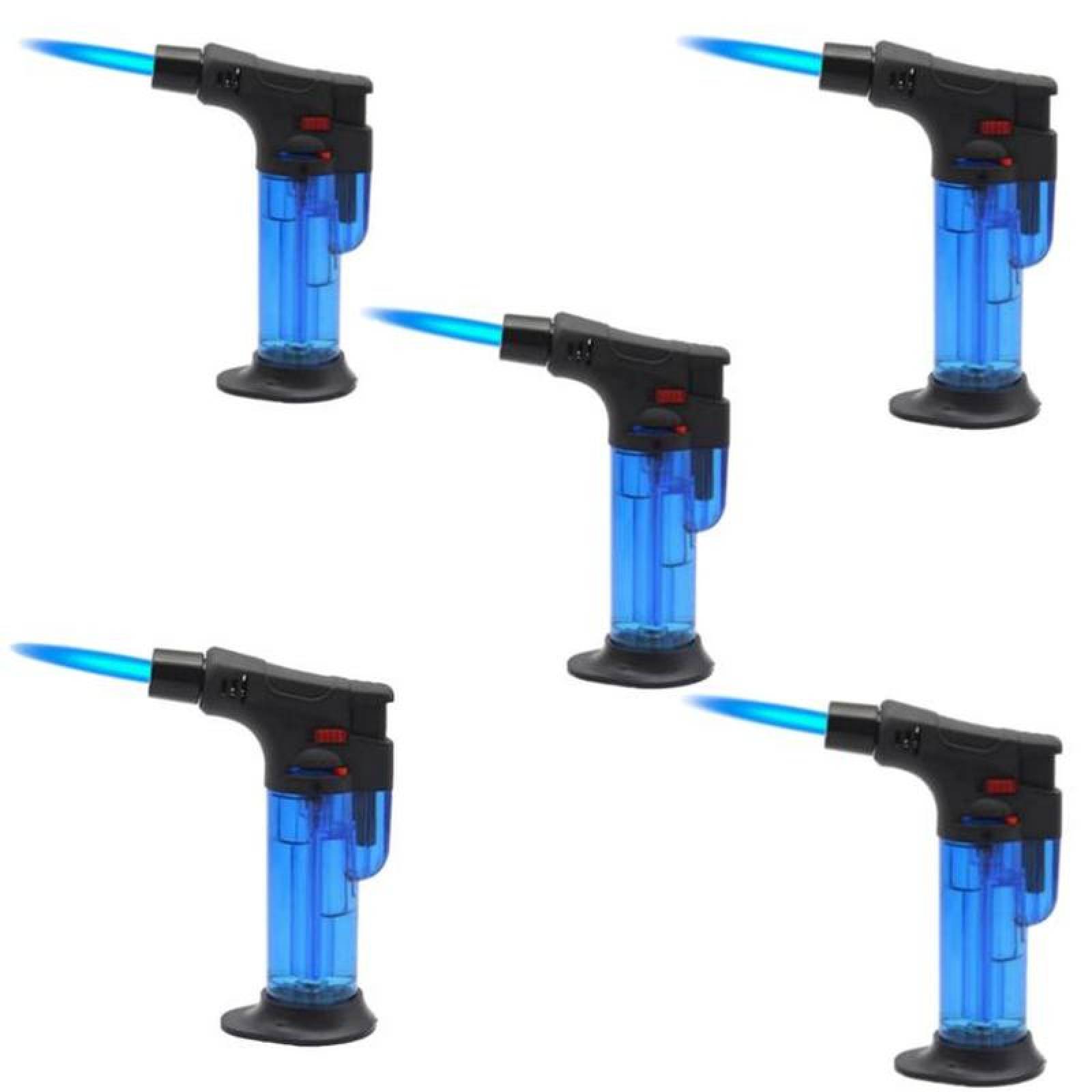 Mini Soplete de Gas Butano Chimenea MXUHT-020 5 Pzas Azul Recargable Plástico Gas Butano, TorchPro