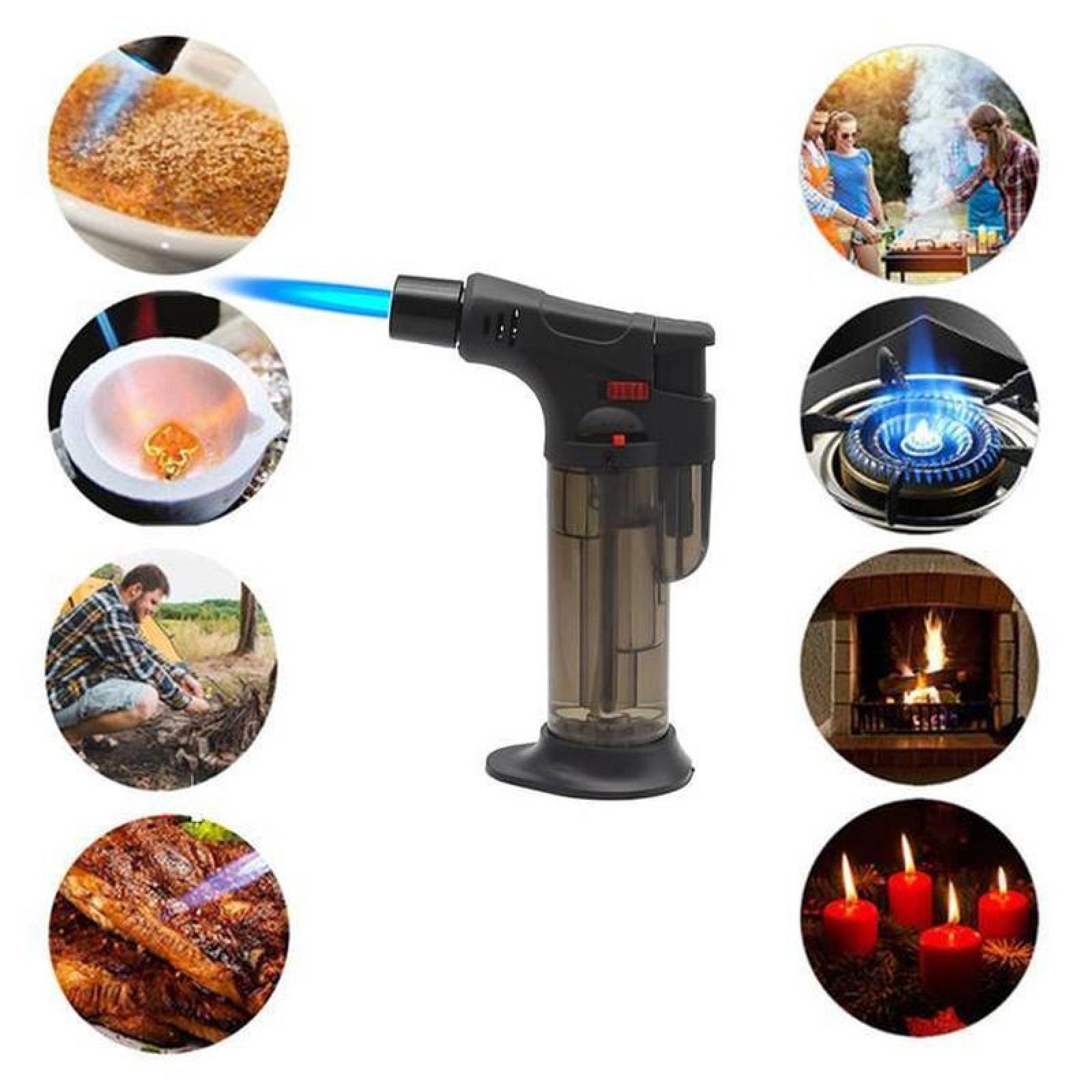 Mini Soplete de Gas Butano Chimenea MXUHT-020 5 Pzas Azul Recargable Plástico Gas Butano, TorchPro