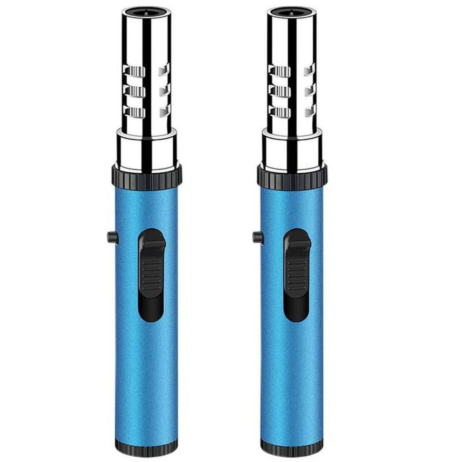 Mecheros de Gas Butano Ligero MXULB-002-2 2 Pzas Azul Recargable Metal Gas Butano, UltraTorchBlue