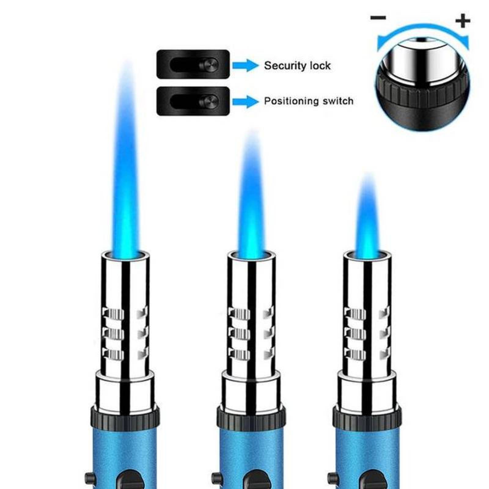 Encendedor Tipo Soplete Seguro MXULB-002-3 2 Pzas Azul Recargable Metal Gas Butano, UltraTorchBlue