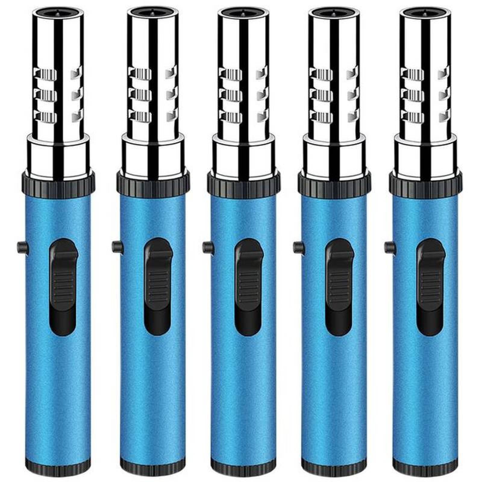 Encendedor para Rellenar MXULB-005-6 5 Pzas Azul Recargable Metal Gas Butano, UltraTorchBlue
