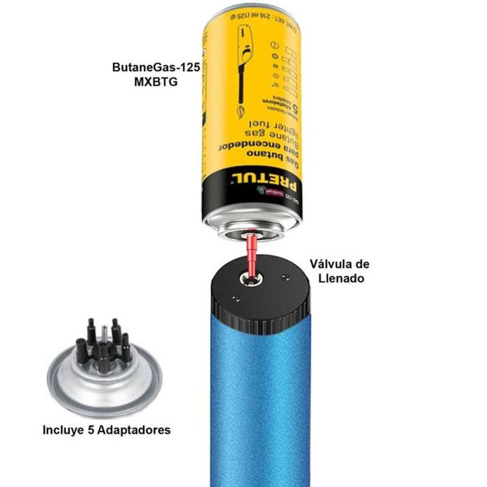 Encendedor para Rellenar MXULB-005-6 5 Pzas Azul Recargable Metal Gas Butano, UltraTorchBlue