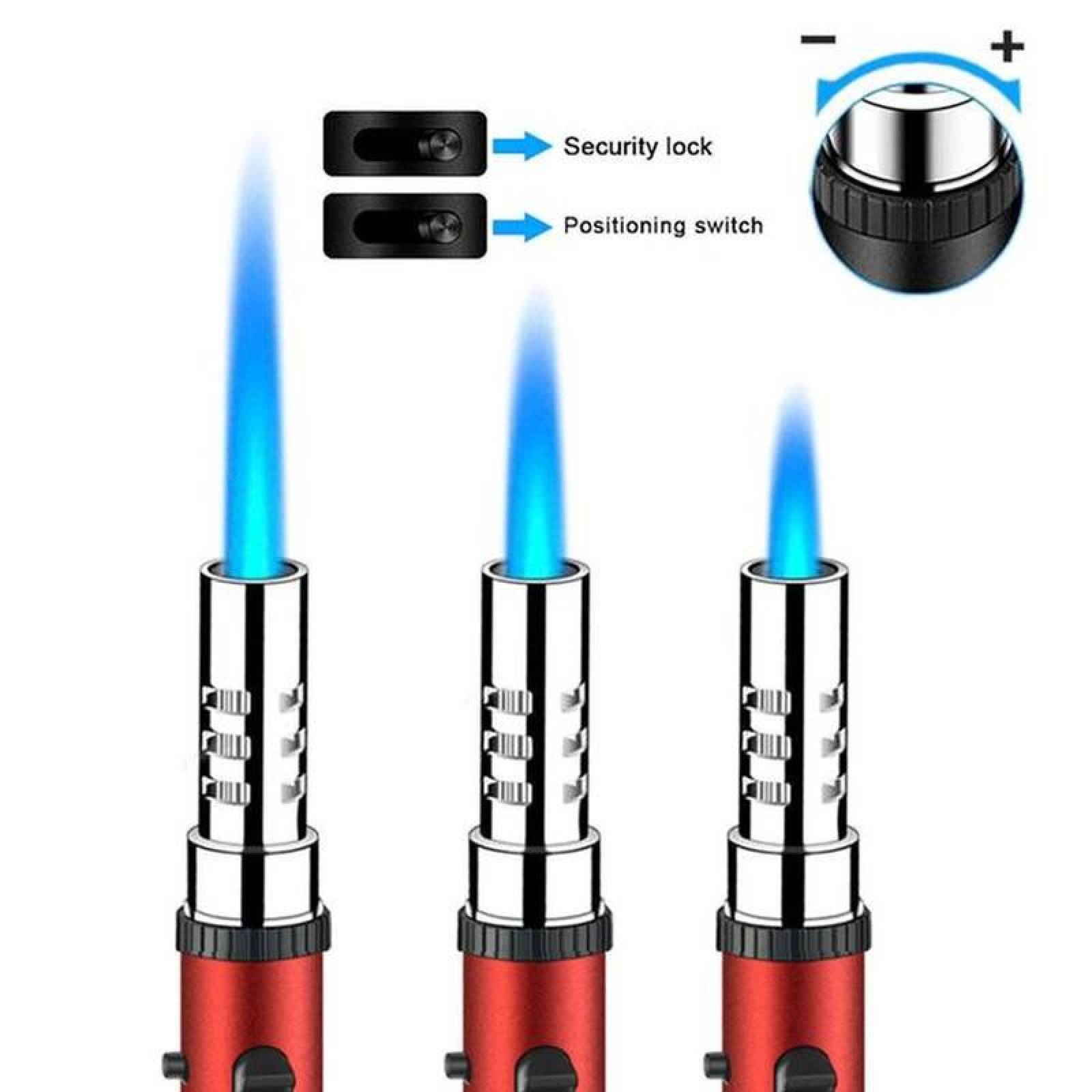 Encendedor Compacto Resistente MXURC-001-4 1 Pza Rojo Recargable Metal Gas Butano, UltraTorchRed