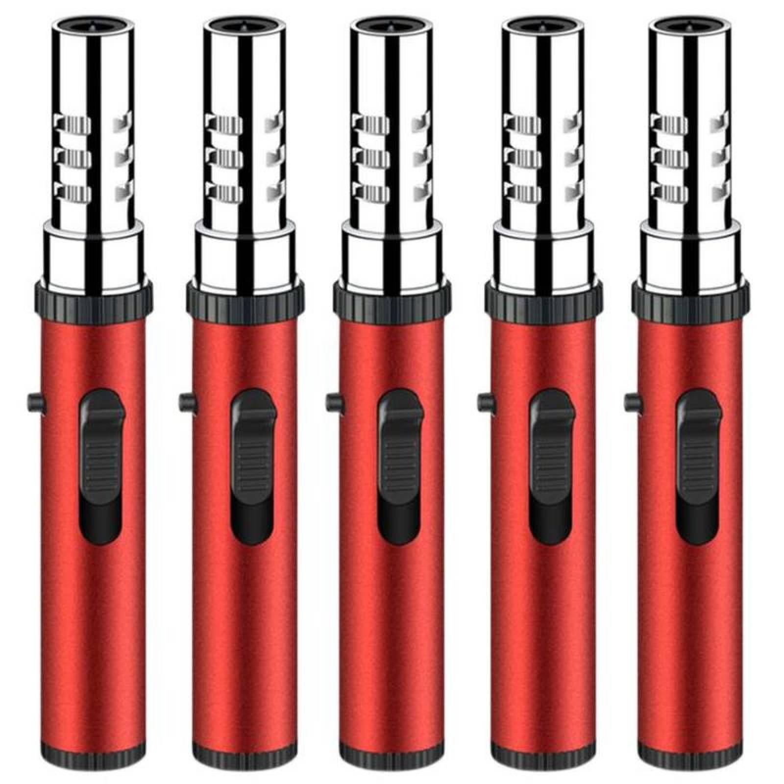 Encendedor Tipo Antorcha MXURC-005-4 5 Pzas Rojo Recargable Metal Gas Butano, UltraTorchRed