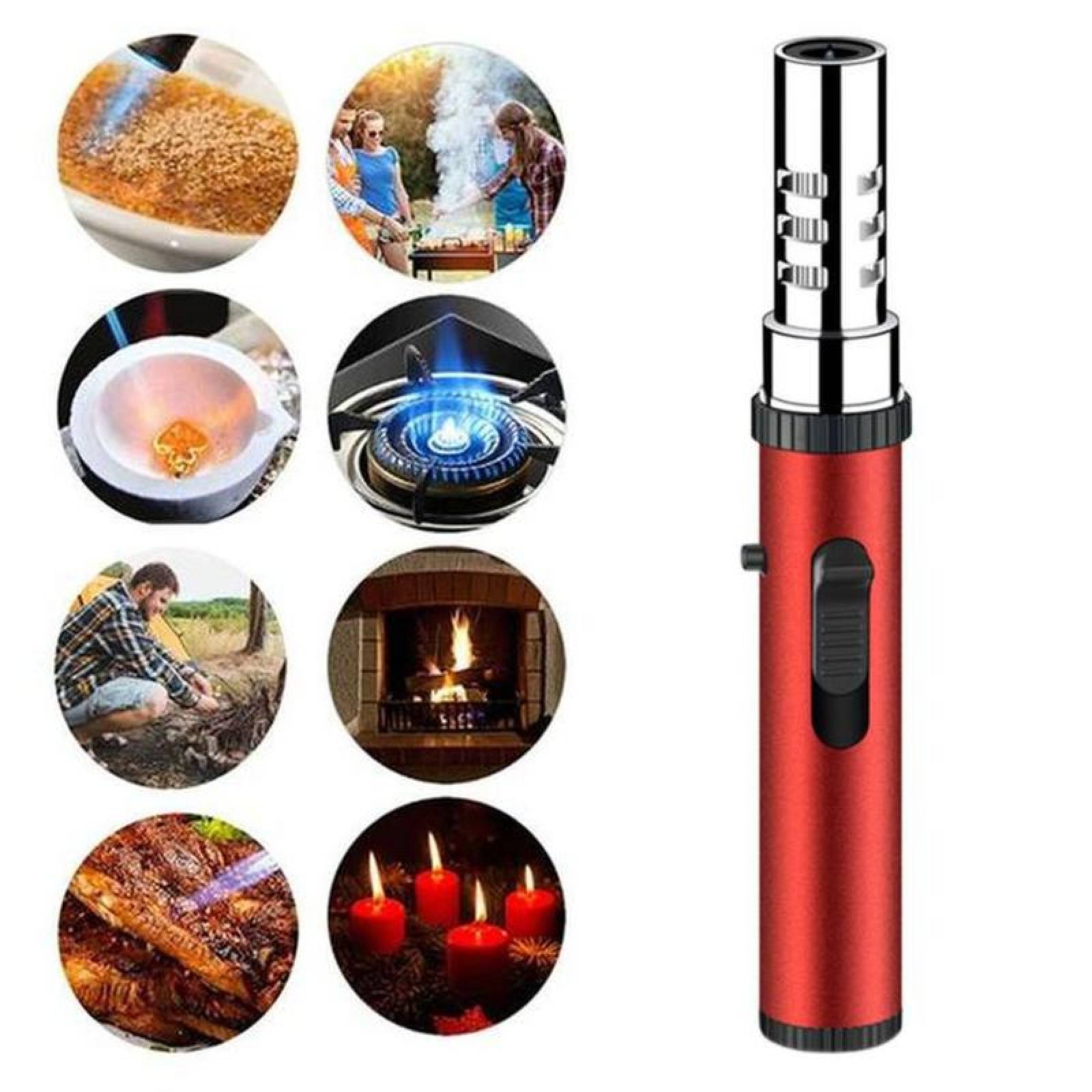 Encendedor Tipo Antorcha MXURC-005-4 5 Pzas Rojo Recargable Metal Gas Butano, UltraTorchRed