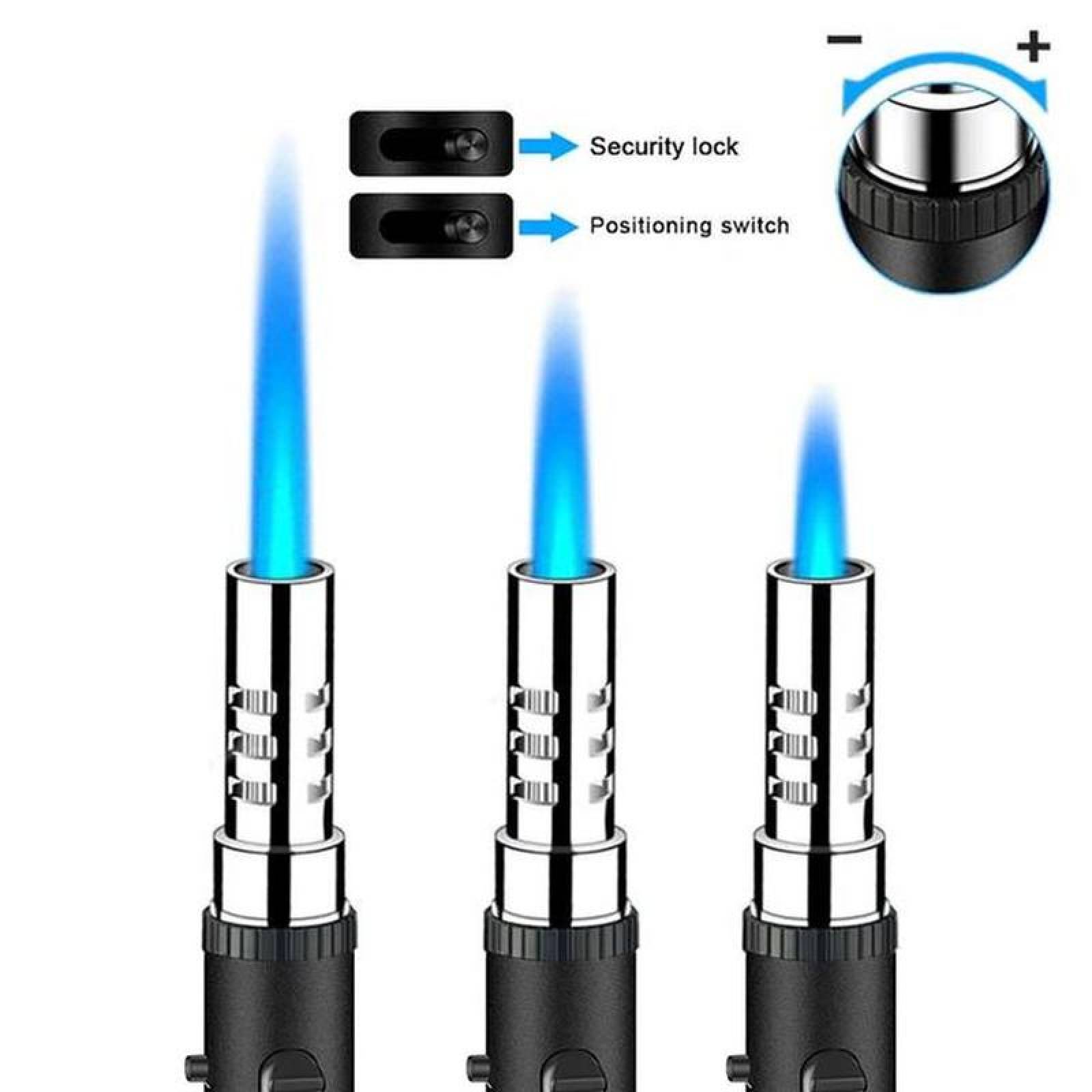 Encendedor Tipo Soplete Seguro MXUTL-004-4 4 Pzas Negro Recargable Metal Gas Butano, UltraTorchBlack