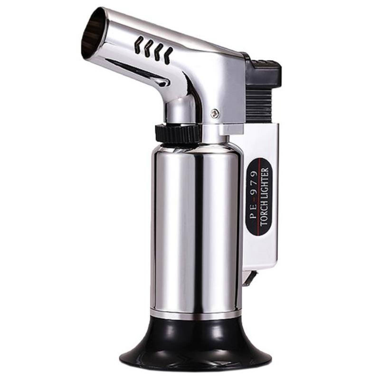 Encendedor Tipo Soplete Seguro MXUTV-001-3 1 Pza Plata Recargable Metal Gas Butano, TorchUltraSilver