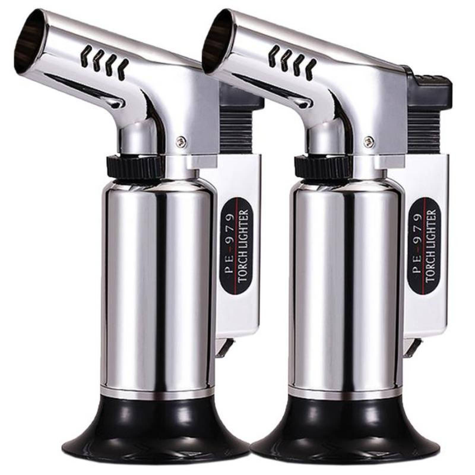 Antorcha de Gas Butano MXUTV-002-3 2 Pzas Plata Recargable Metal Gas Butano, TorchUltraSilver