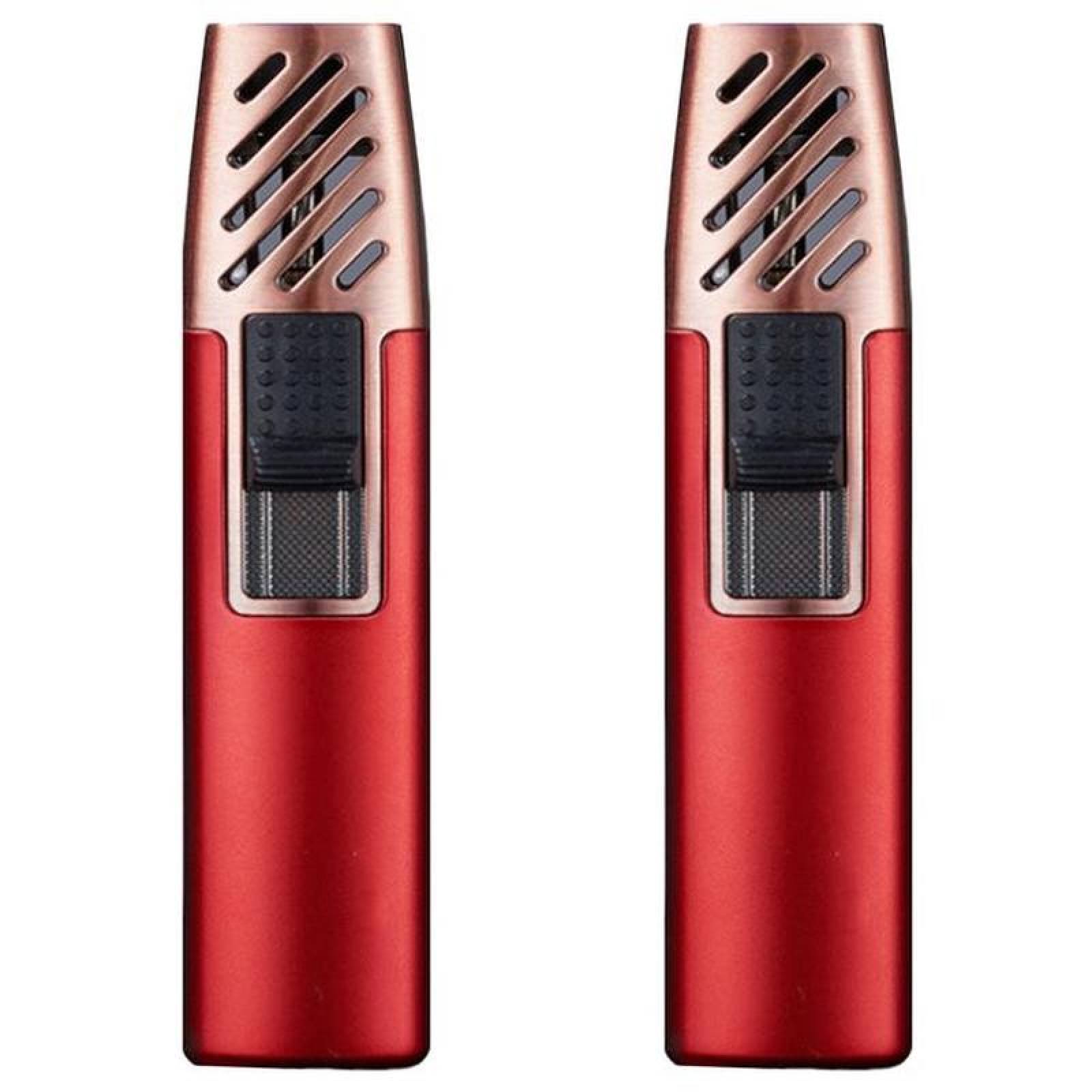 Mecheros de Gas Butano Ligero MXYRD-002-1 2 Pzas Red Recargable Metal Gas Butano, TorchyRed
