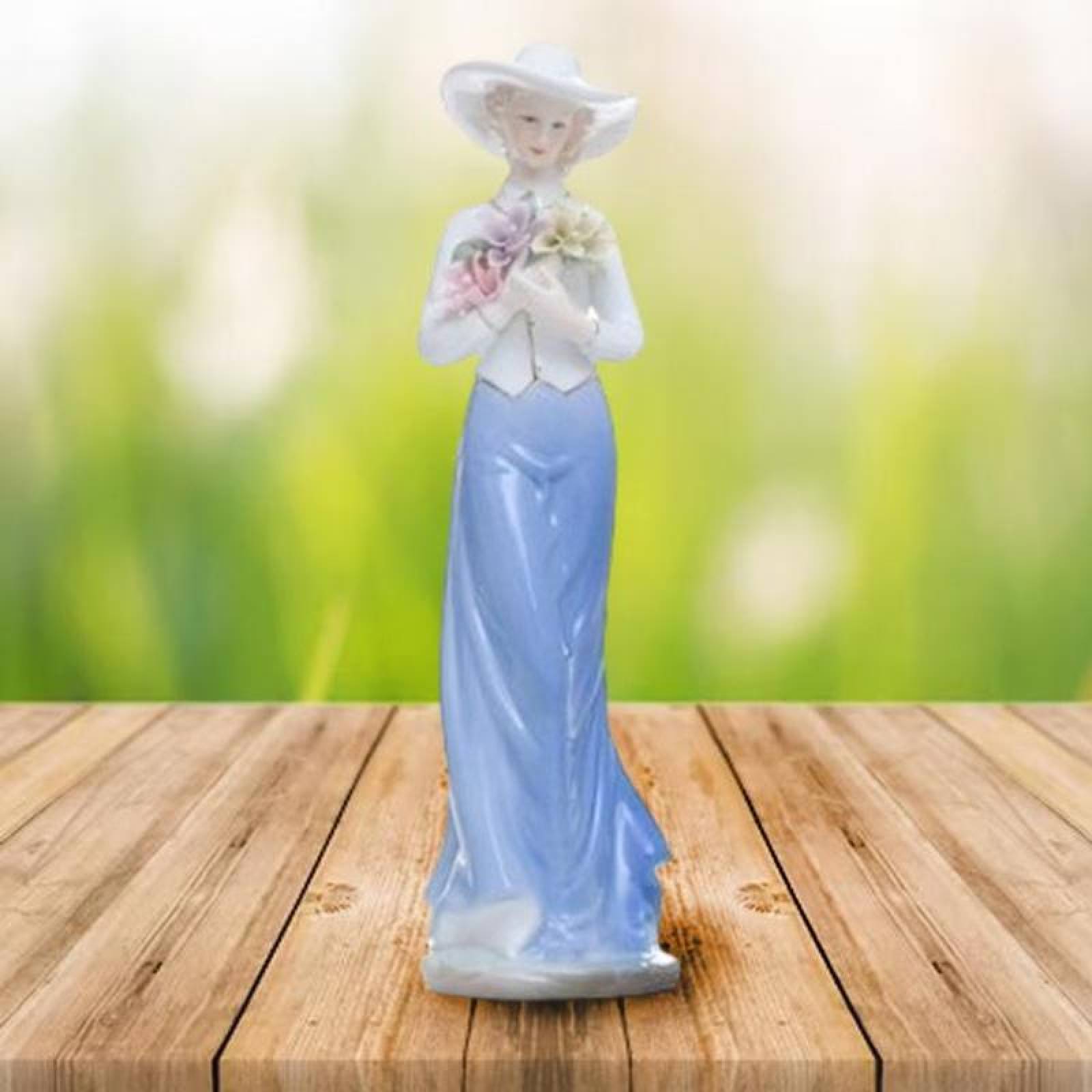 Figura decorativa mujer MXMVG-002-11 2pzas 12x30x12cm Frente x Alto x Fondo Porcelana Artesanal MadameMoreau