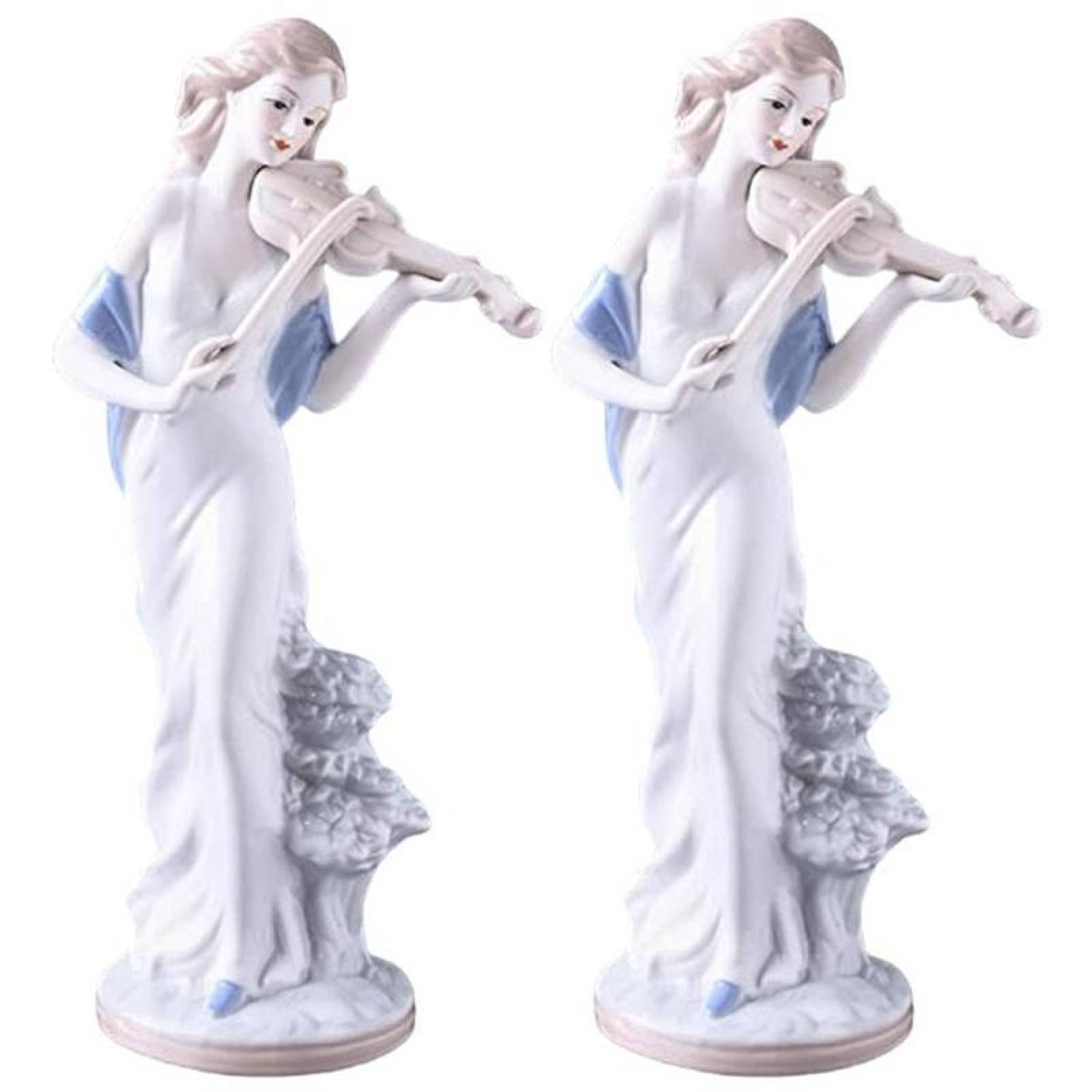 Figura cerámica única mujer MXMWS-002-10 2pzas 12x30x12cm Frente x Alto x Fondo Porcelana Artesanal MadameDubois