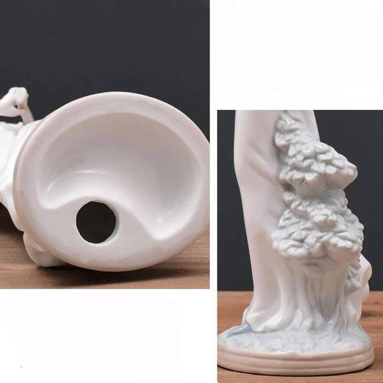 Figura cerámica única mujer MXMWS-002-10 2pzas 12x30x12cm Frente x Alto x Fondo Porcelana Artesanal MadameDubois