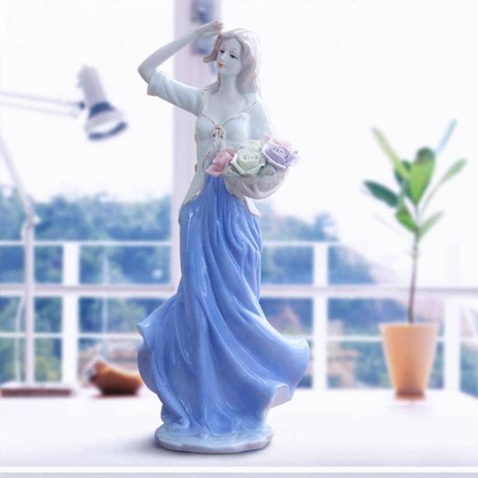 Figura artística de mujer MXMWW-002-8 2pzas 12x30x12cm Frente x Alto x Fondo Porcelana Artesanal MadameGirard