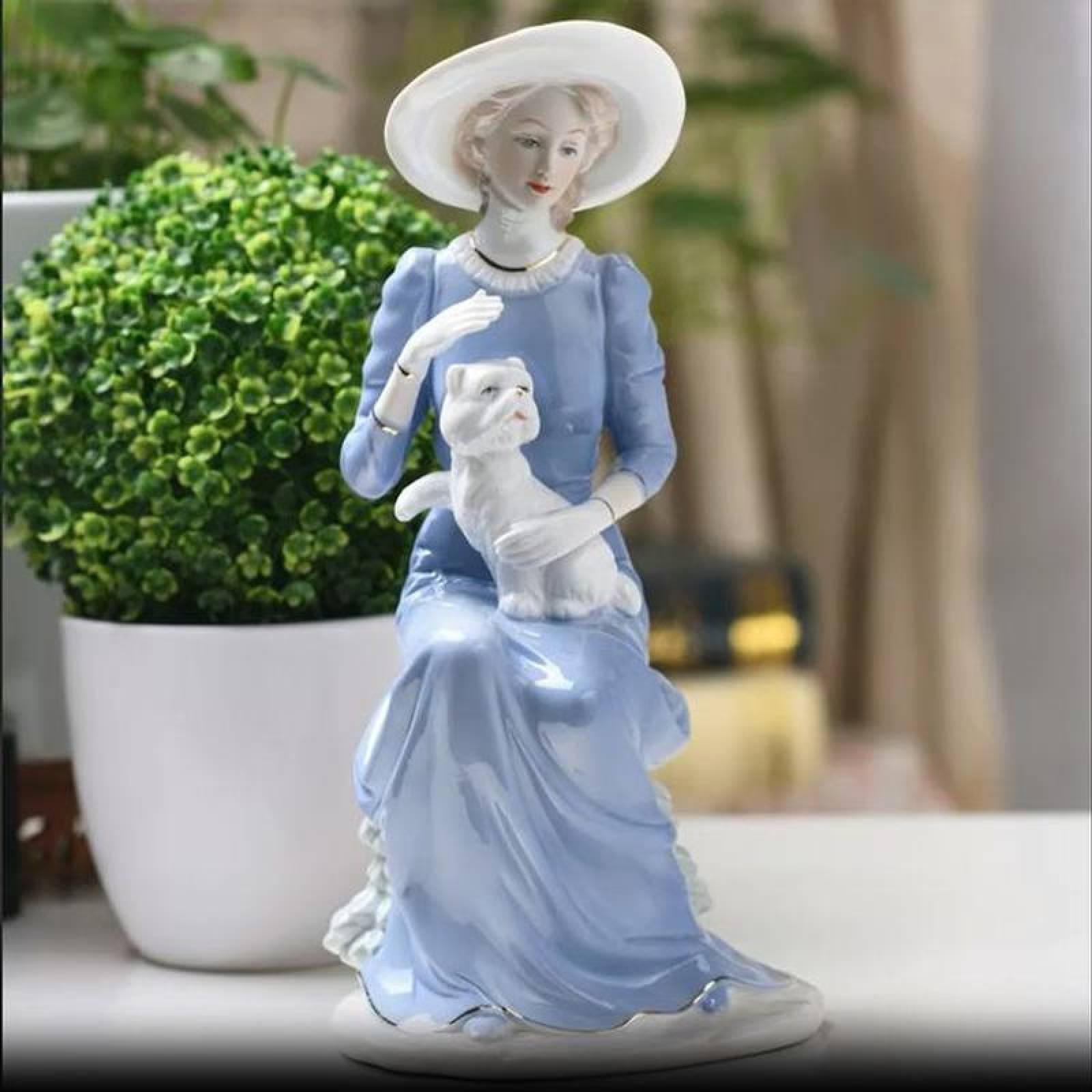 Figura cerámica única MXMYU-001-11 1pza 12x24x12cm Frente x Alto x Fondo Porcelana Artesanal MadameLefebvre