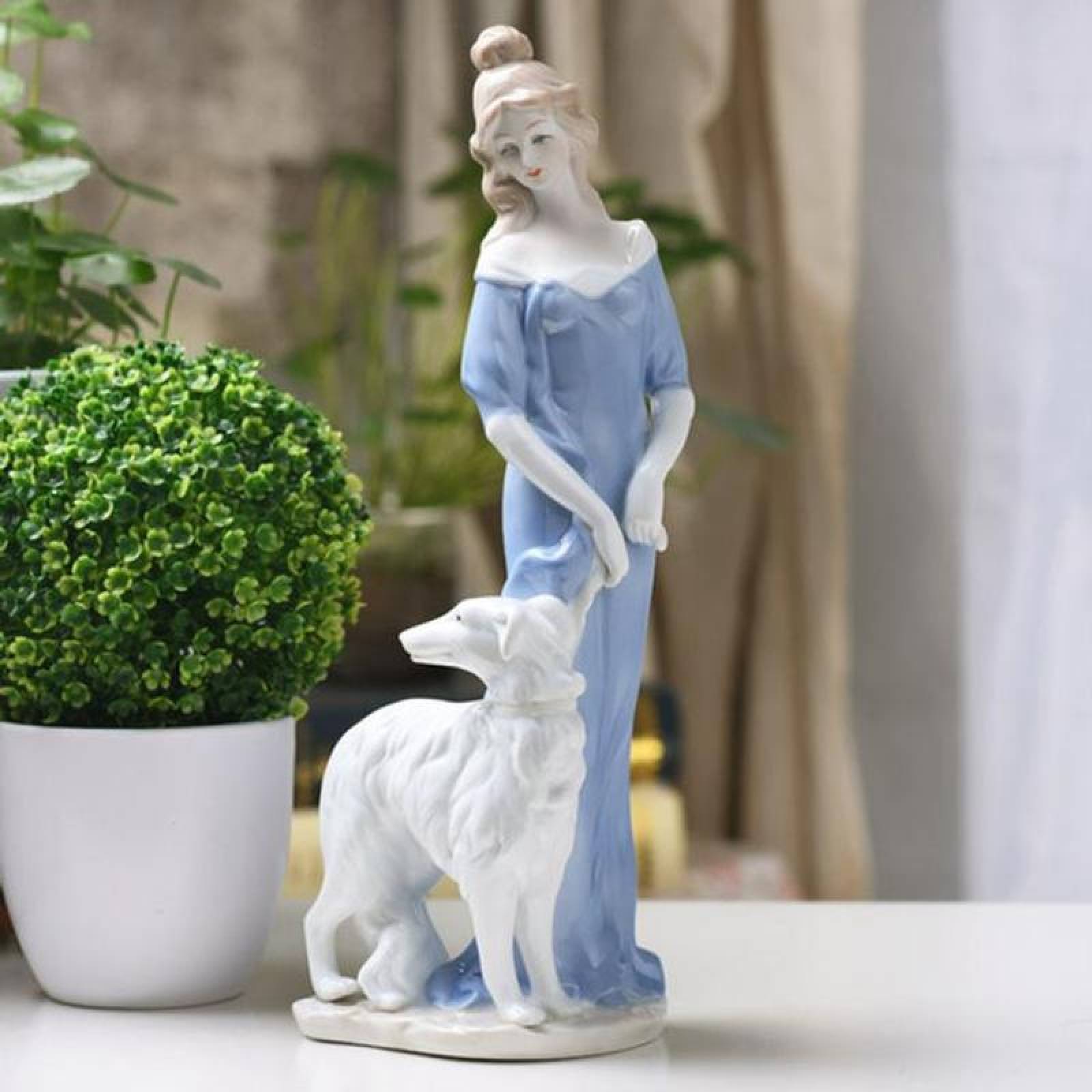 Figura decorativa mujer MXMZH-002-9 2pzas 12x30x12cm Frente x Alto x Fondo Porcelana Artesanal MadameRenaud