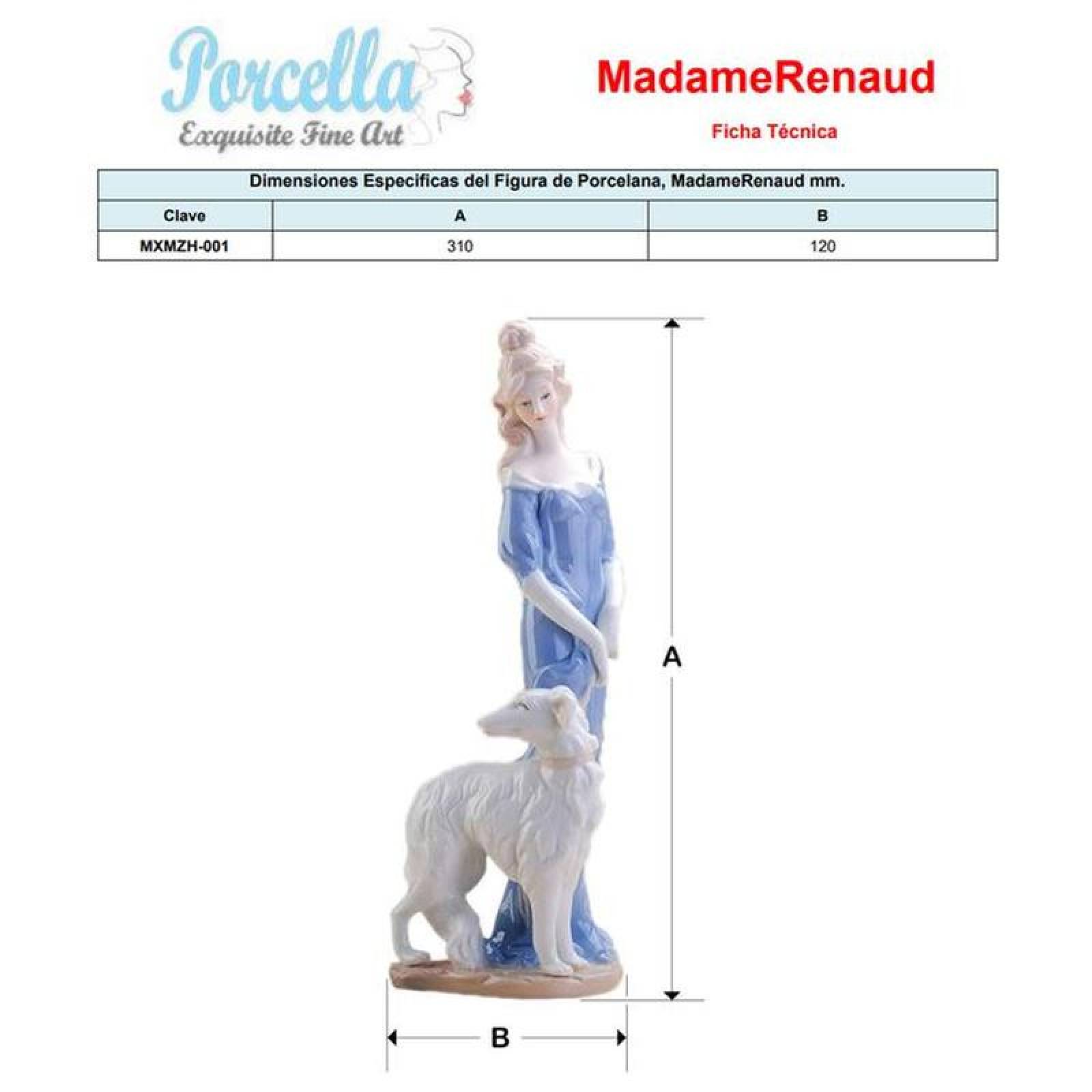 Figura decorativa mujer MXMZH-002-9 2pzas 12x30x12cm Frente x Alto x Fondo Porcelana Artesanal MadameRenaud