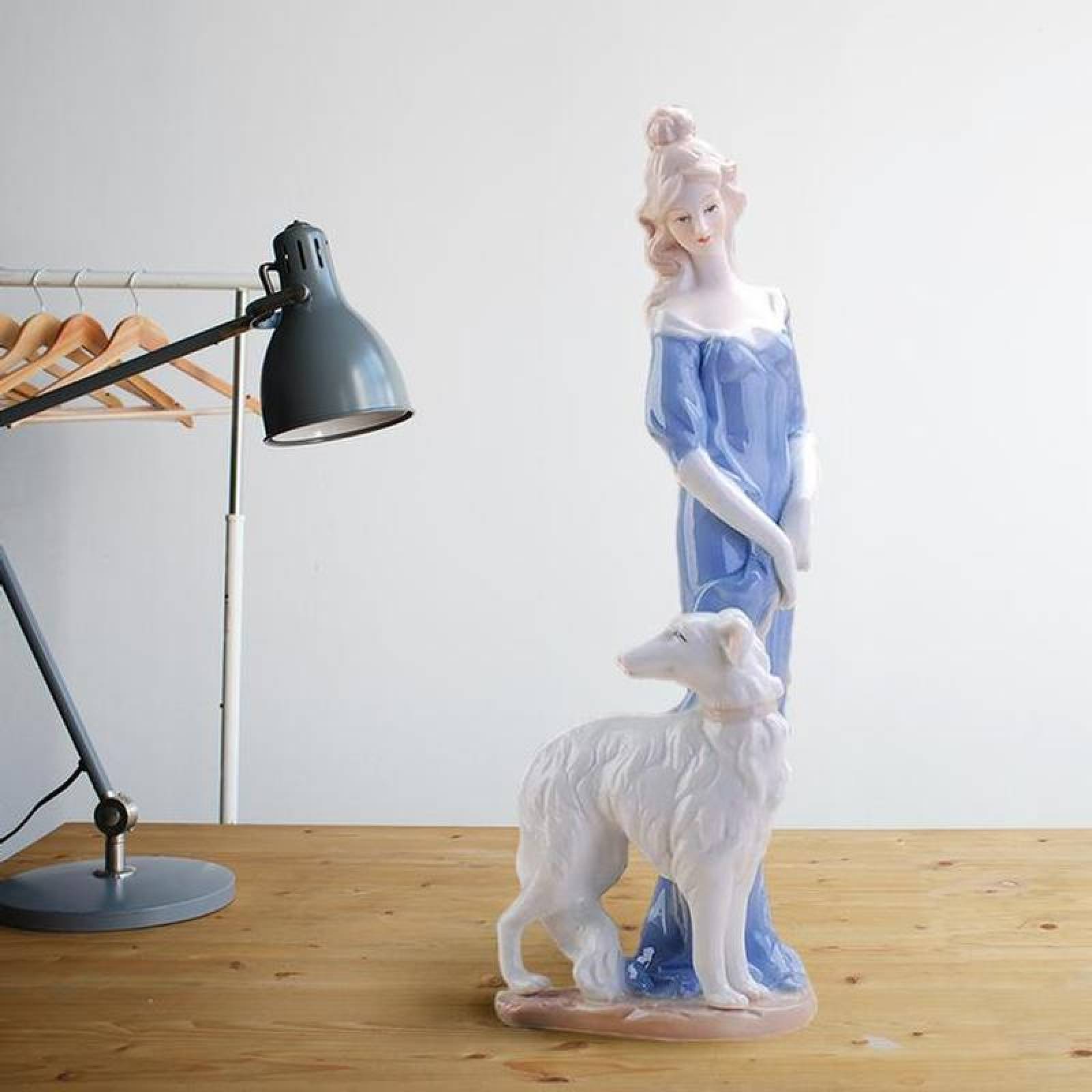 Figura decorativa mujer MXMZH-002-9 2pzas 12x30x12cm Frente x Alto x Fondo Porcelana Artesanal MadameRenaud