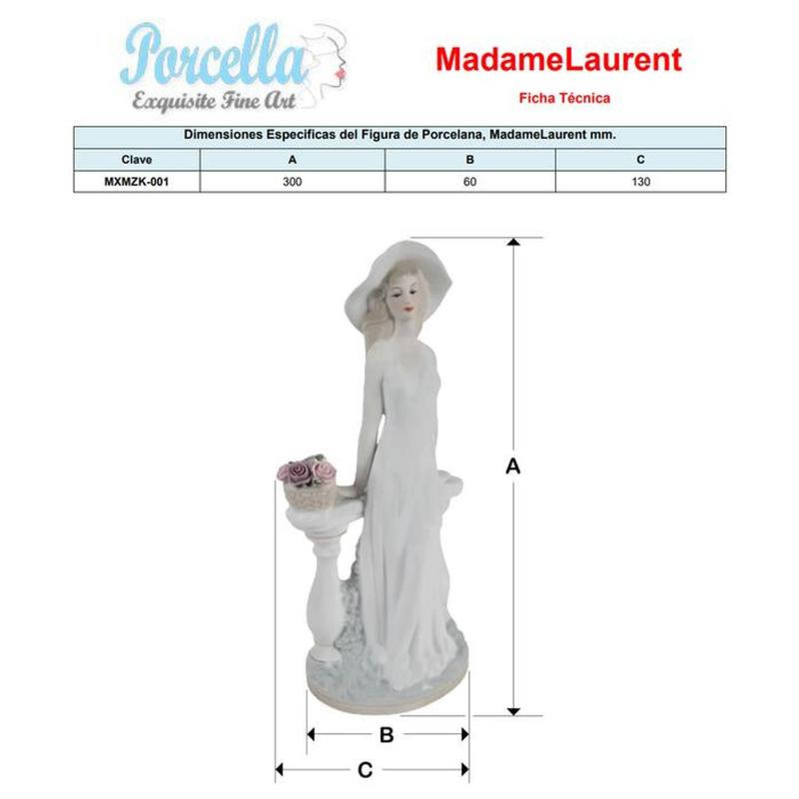 Figura cerámica pintada MXMZK-002-12 2pzas 12x30x12cm Frente x Alto x Fondo Porcelana Artesanal MadameLaurent