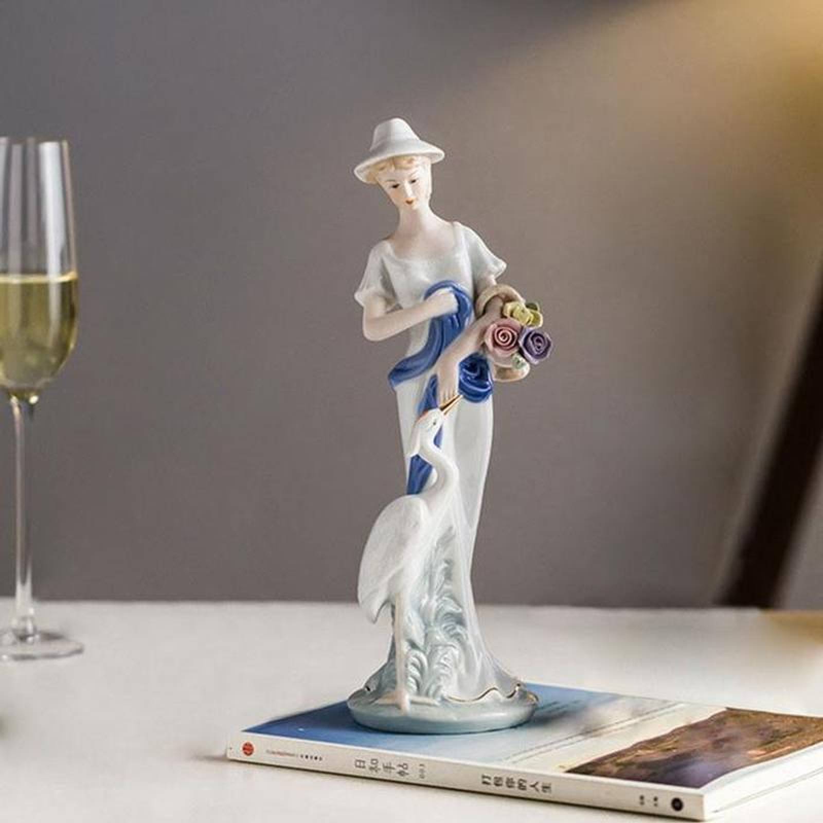 Cerámica mujer pintada MXMZL-001-8 1pza 12x30x12cm Frente x Alto x Fondo Porcelana Artesanal MadamePetit